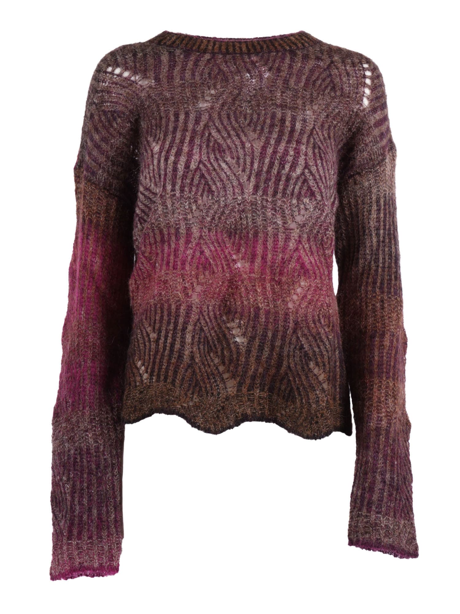 Kangra Cashmere Crew Neck Sweater With Shades Effect In Multi