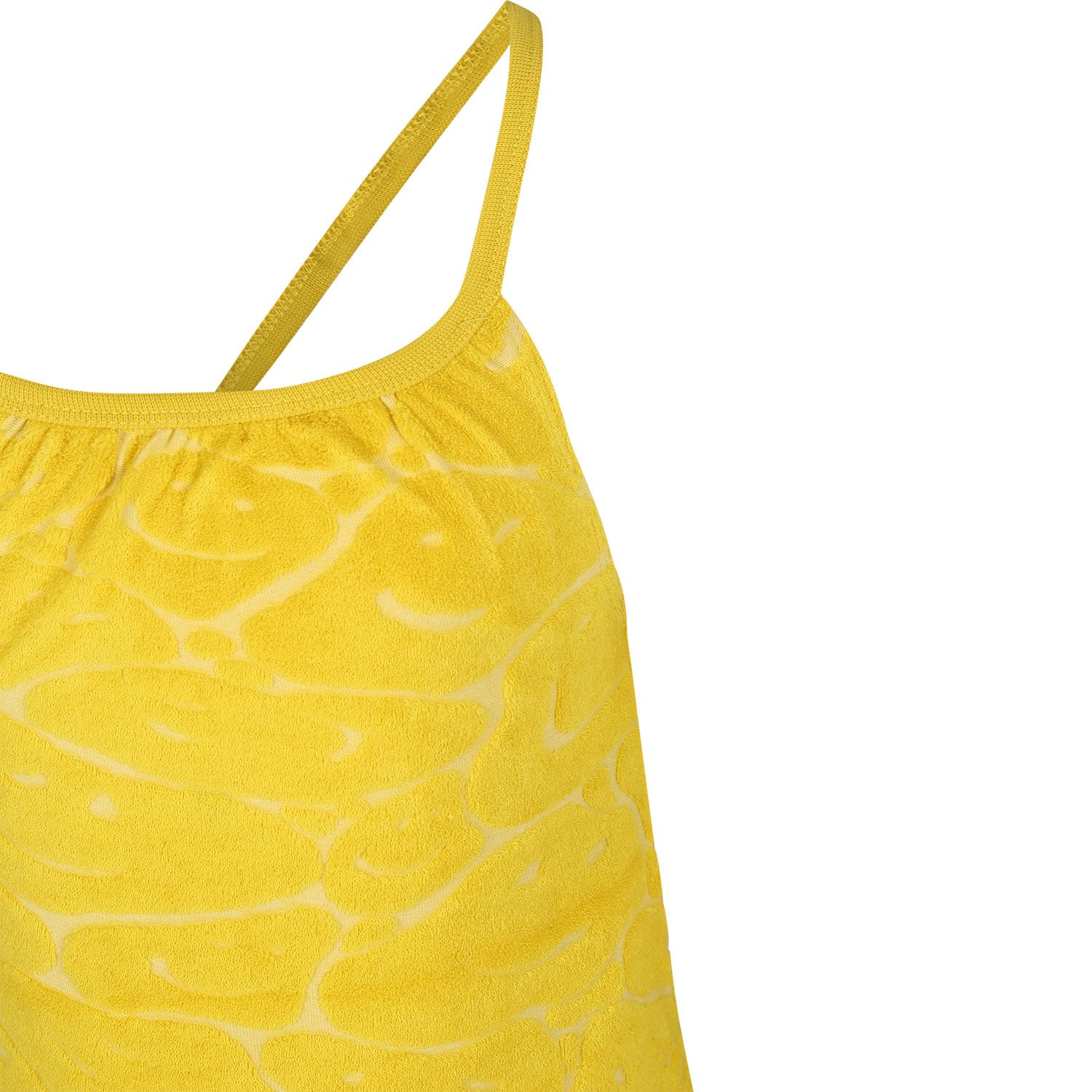 Shop Molo Yellow Dress For Girl With Smileys