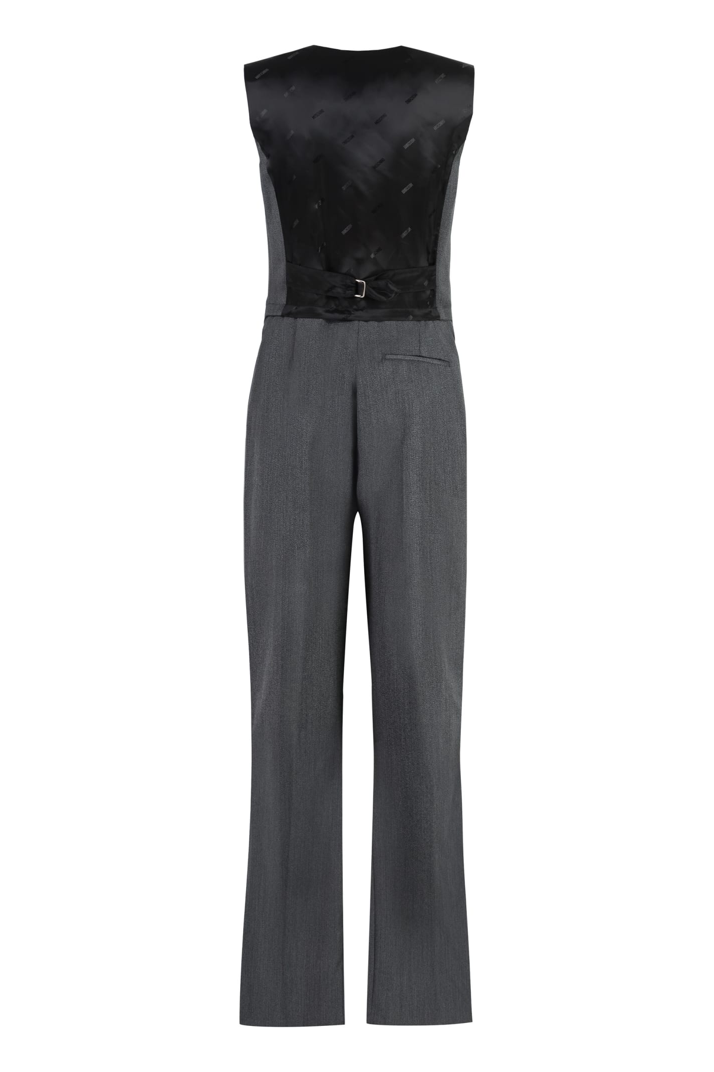 Shop Moschino Virgin Wool Jumpsuit In Grey