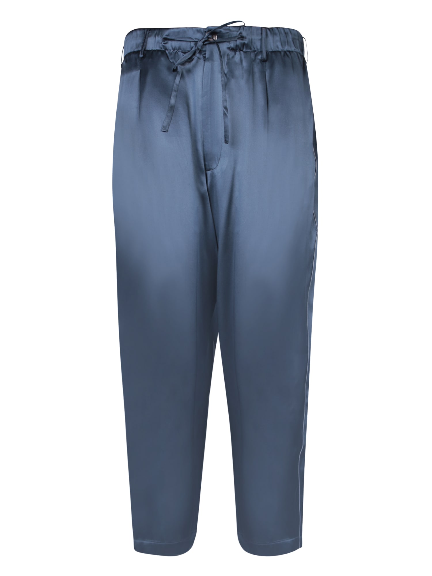 Shop Pierre-louis Mascia Mid-rise Blue Trousers