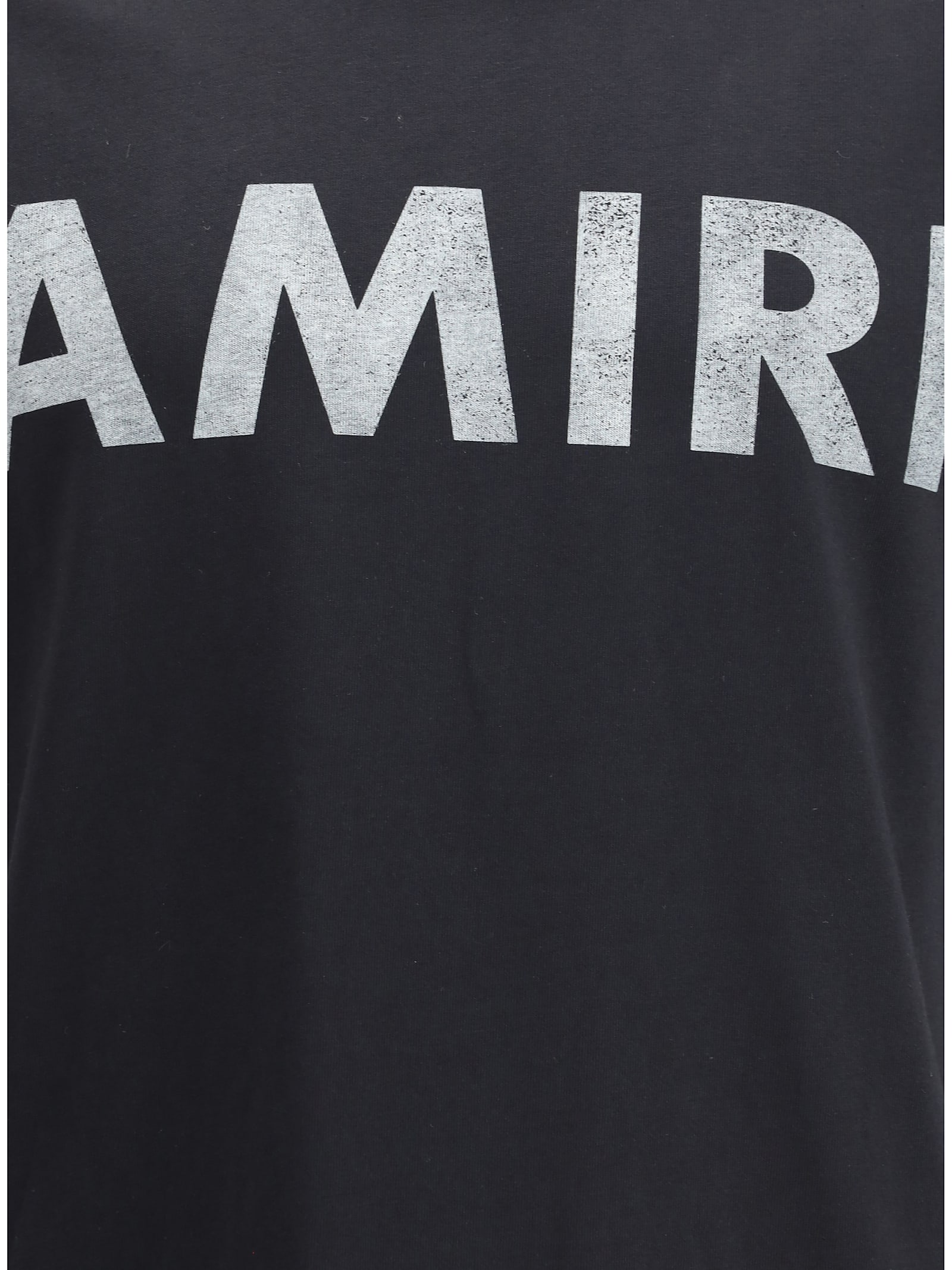 Amiri Black Cotton T-shirt With Bold Logo Statement In Black