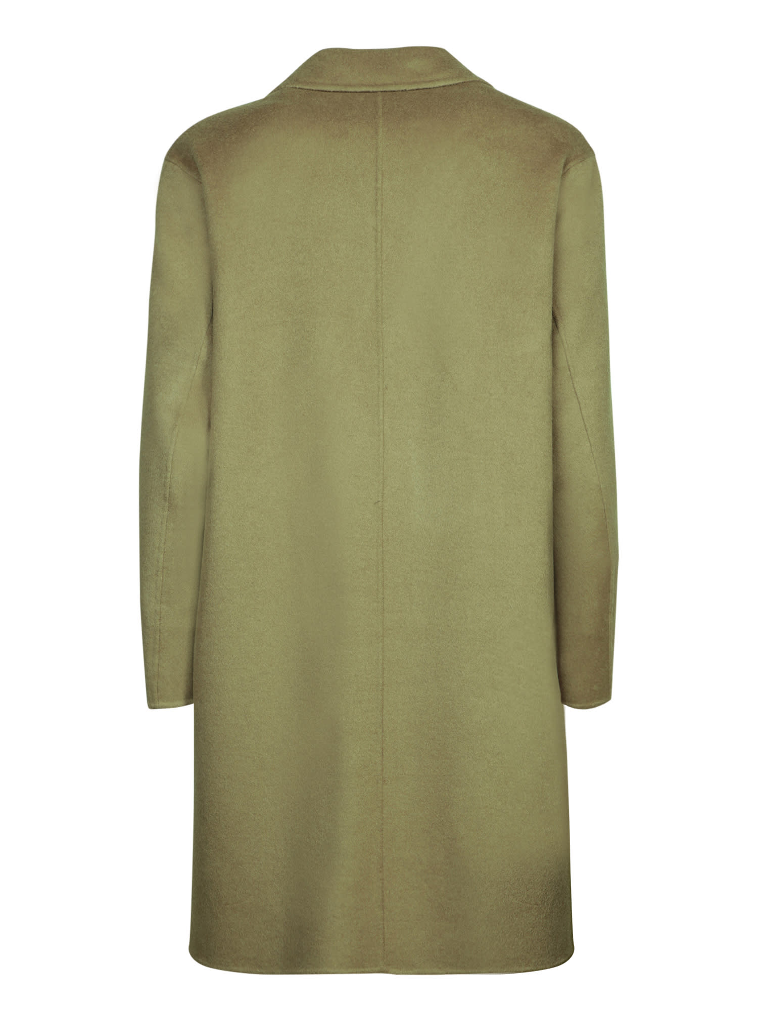 Shop Amaranto Wool Coat In Khaki In Green