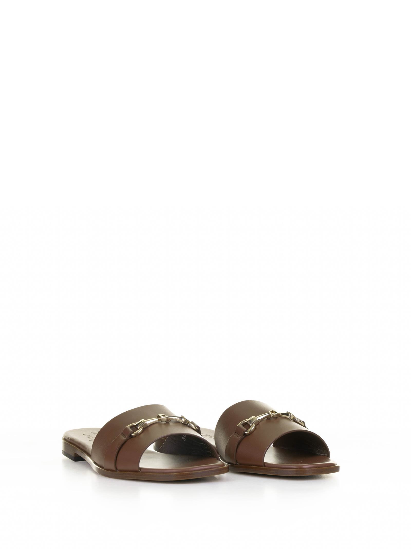 Shop Doucal's Brown Leather Slipper With Horsebit In Rovere