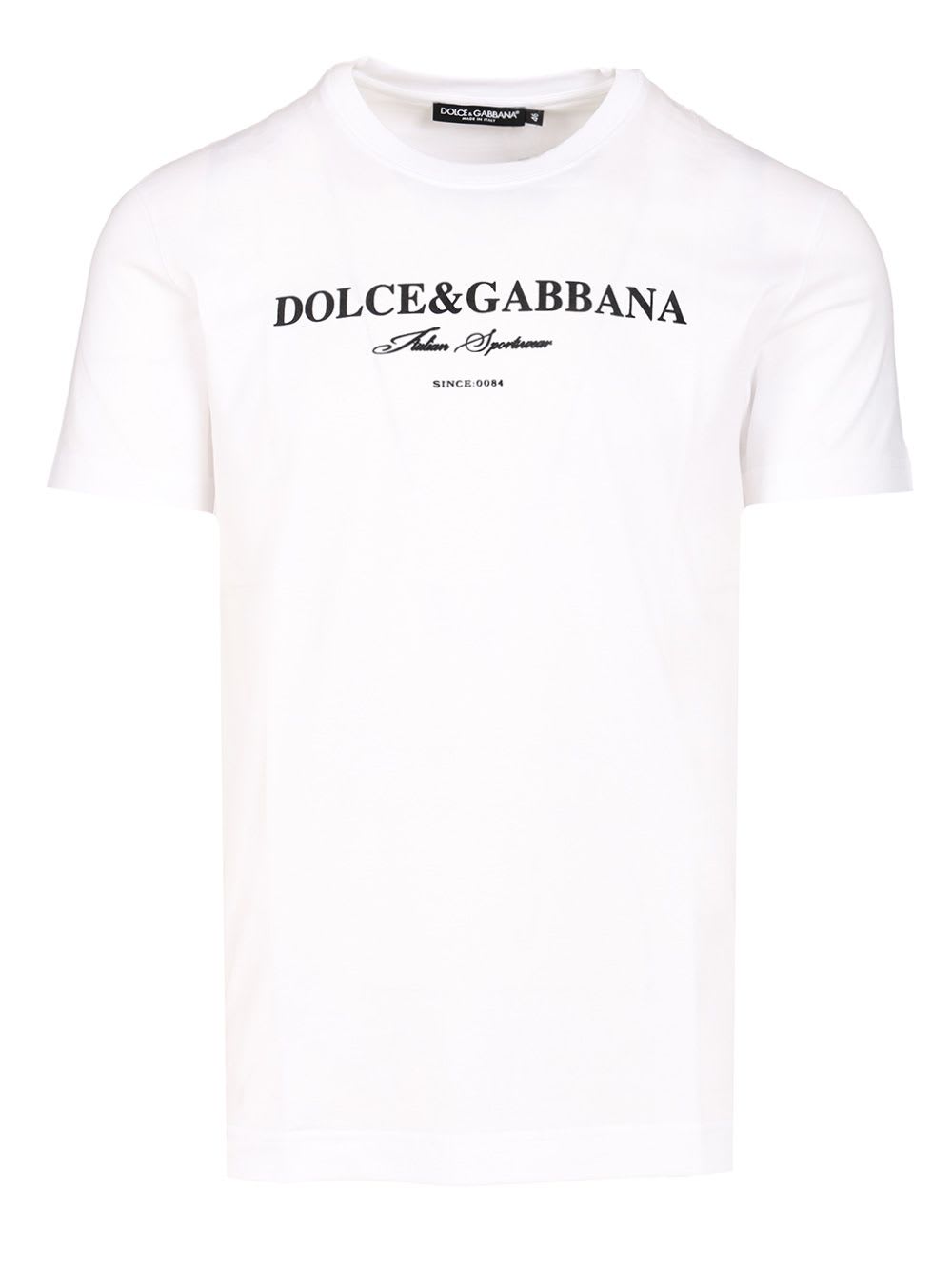 Dolce & Gabbana Cotton T-shirt With Print In White