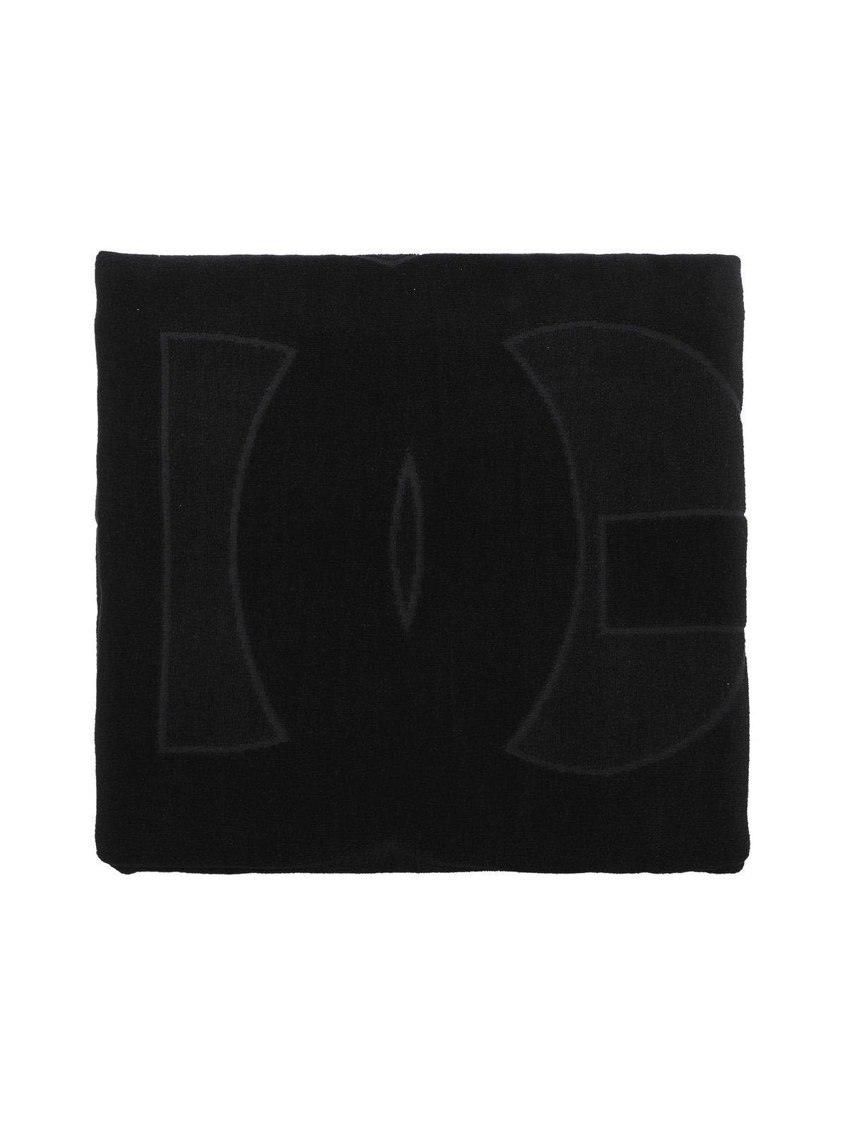 Dolce & Gabbana Dg Monogram Towel In Nero