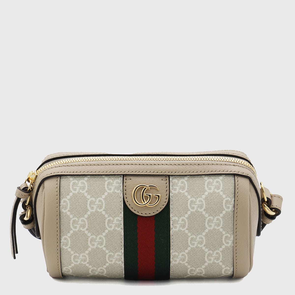 Gucci Beige And White Leather Shoulder Bag