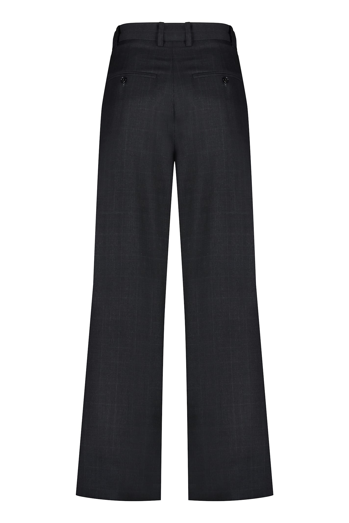 Isabel Marant 'romina' Grey High Waist Pants With Check Motif In Black