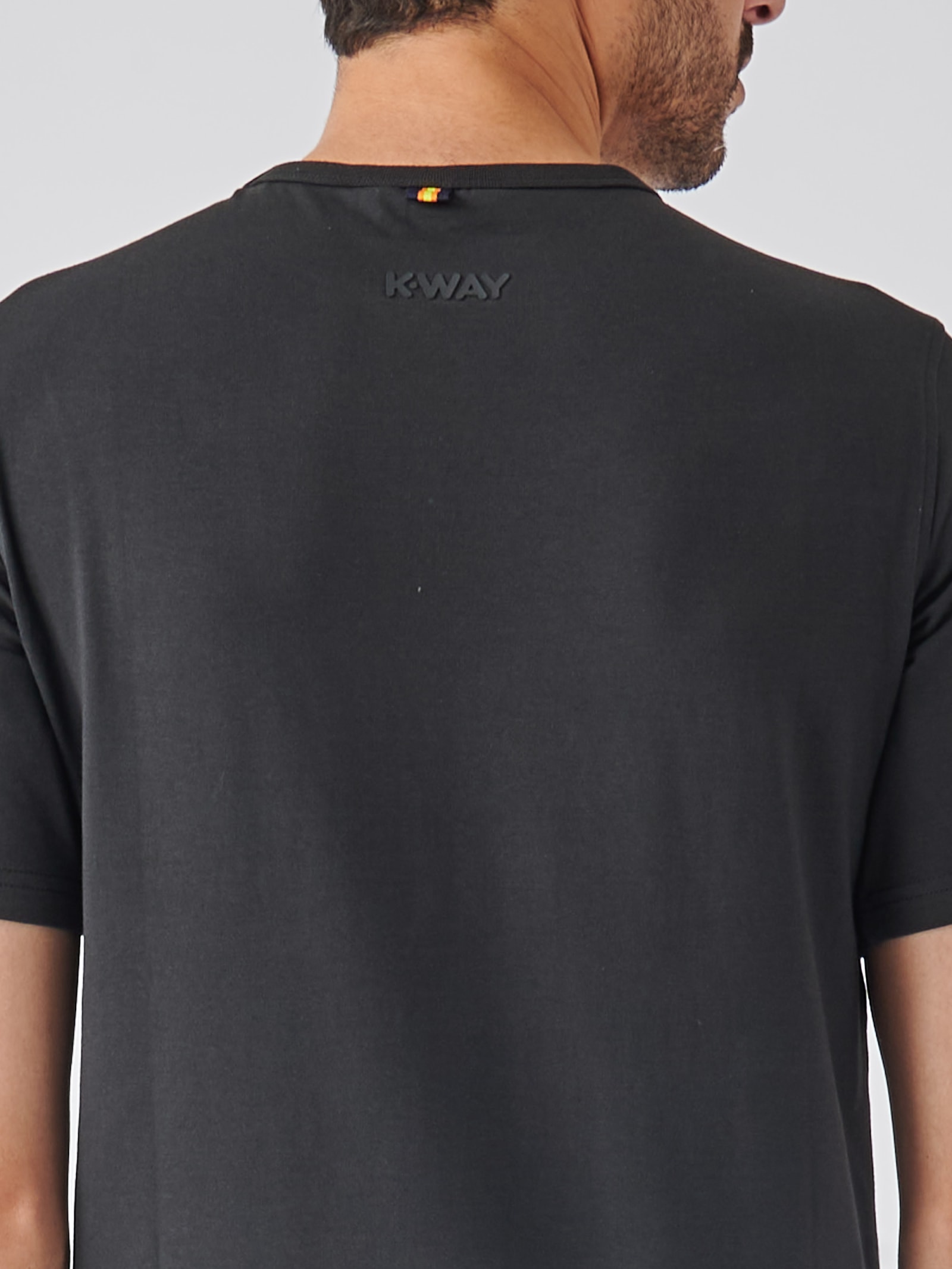 Shop K-way Adame Stretch Jersey T-shirt In Nero