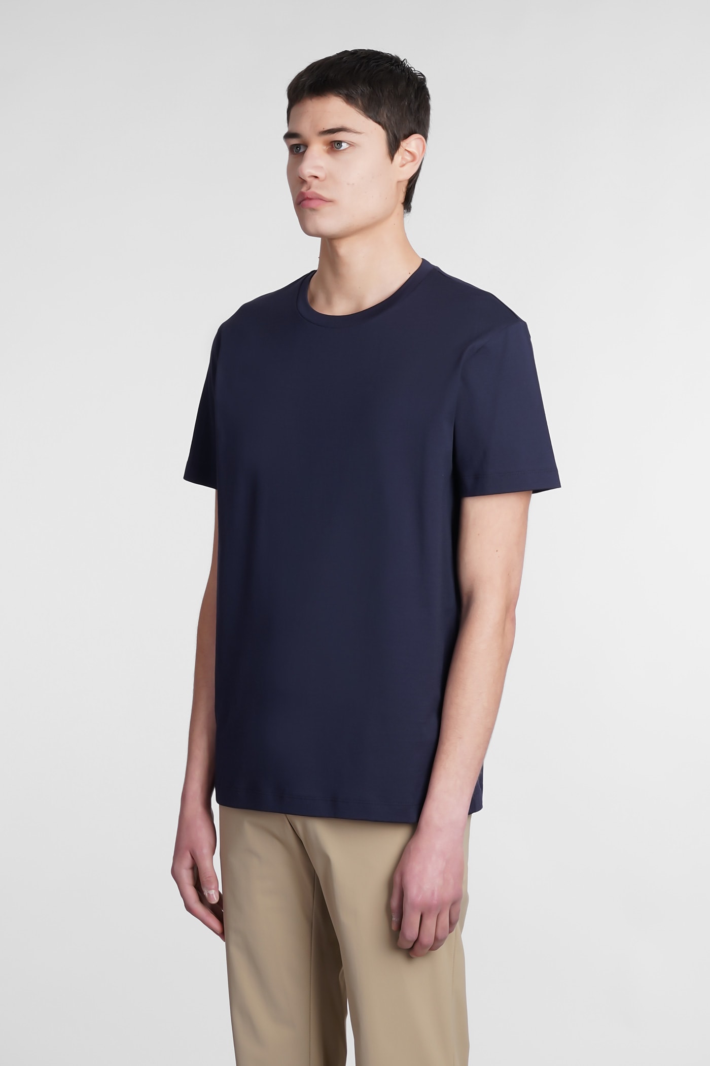 Shop Roberto Collina T-shirt In Blue Cotton