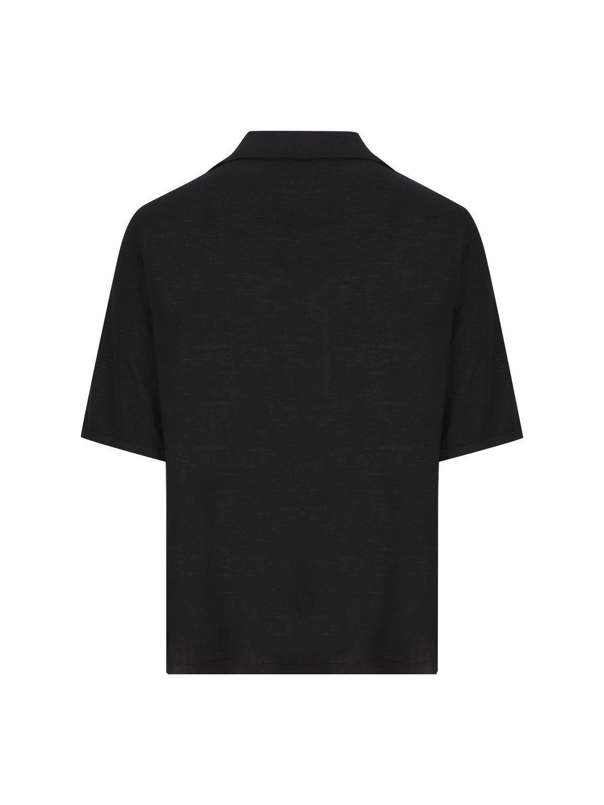 Shop Saint Laurent Cassandre Short-sleeved Polo Shirt In Noir