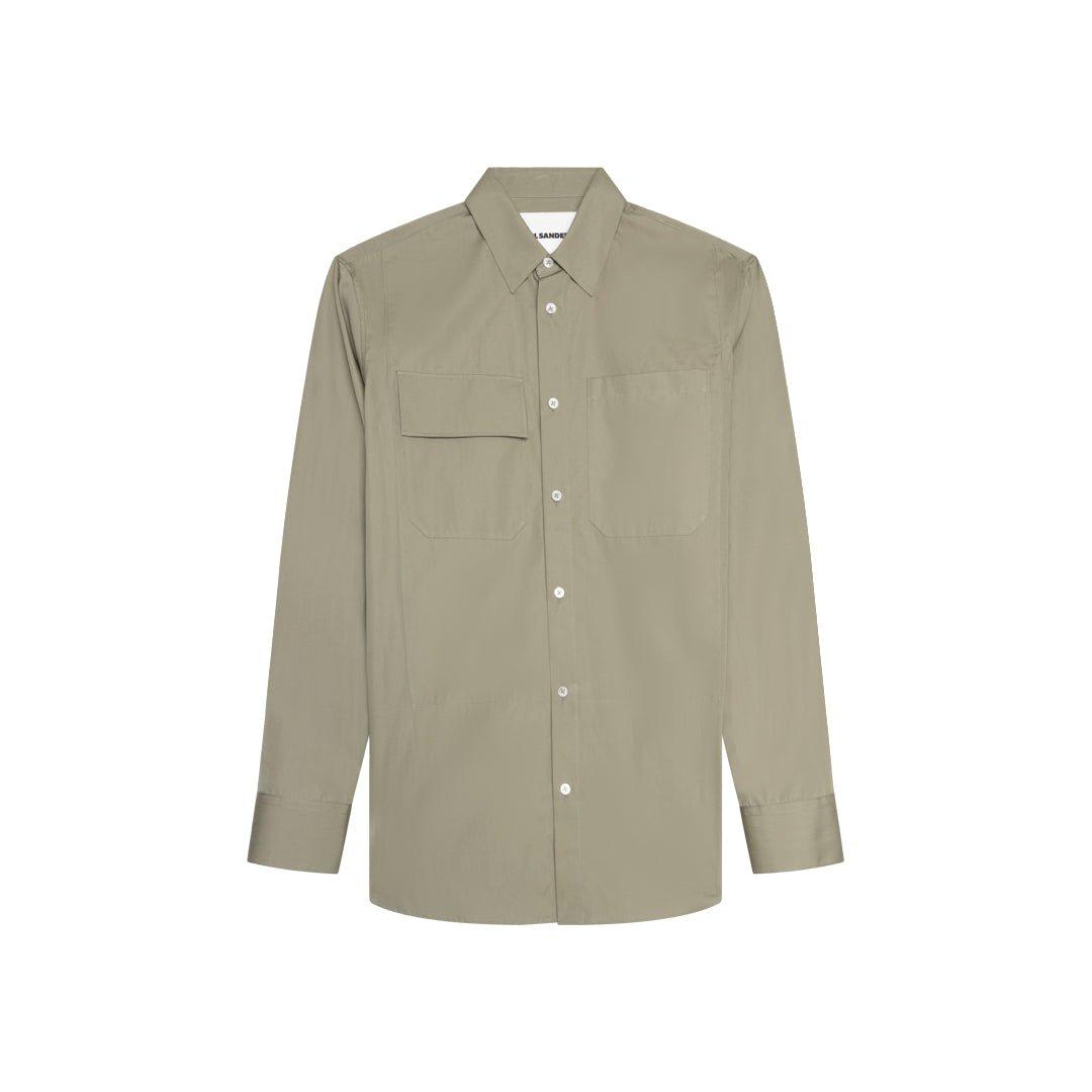 Shop Jil Sander Buttoned Long-sleeved Shirt In Green