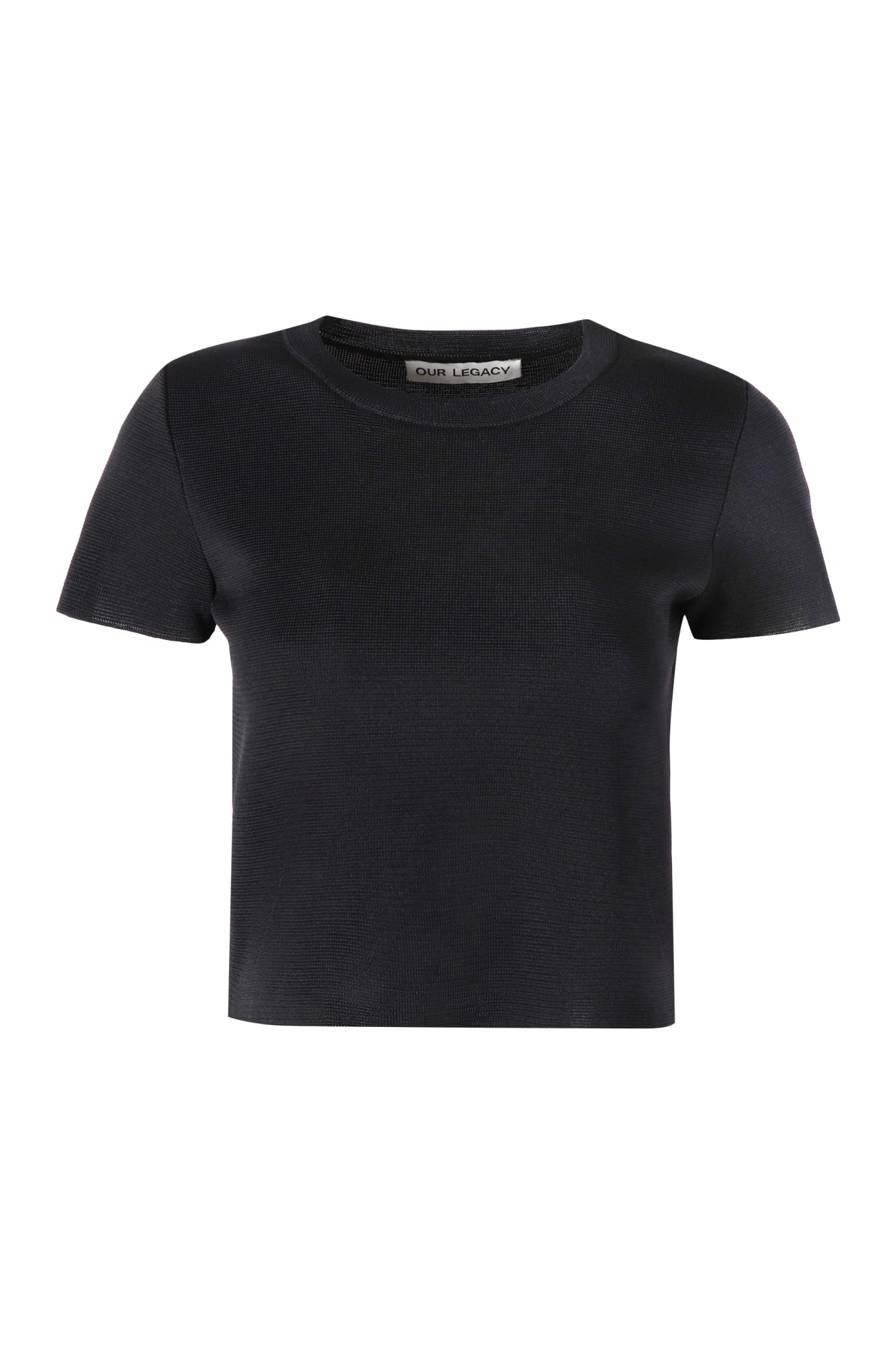 Shop Our Legacy Knit Cropped T-shirt In Black