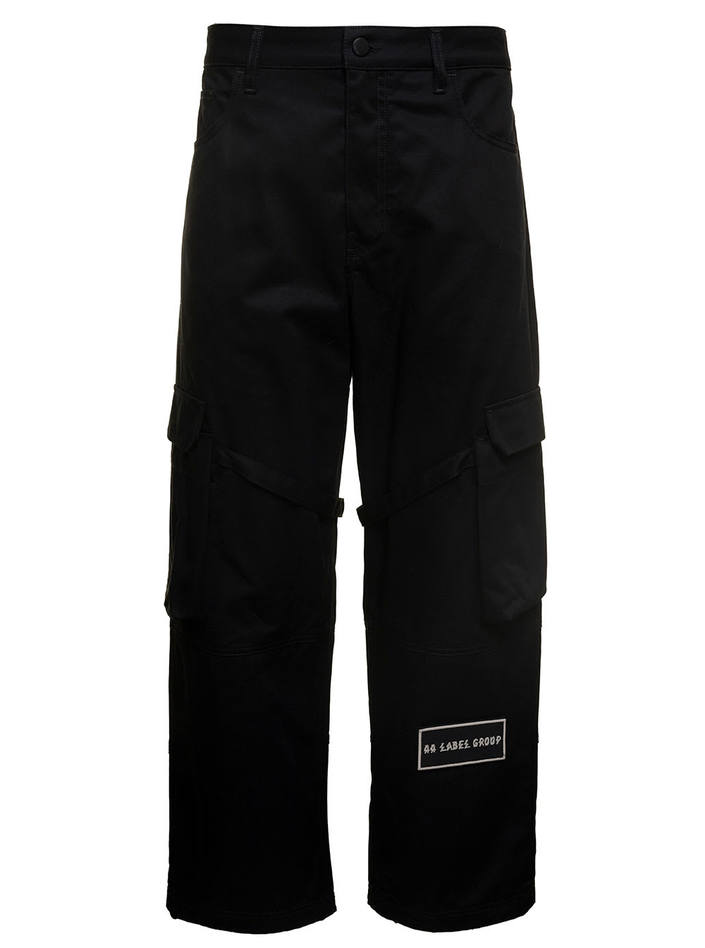 Shop 44 Label Group Helm Black Cargo Pants With Logo Patch In Cotton Man