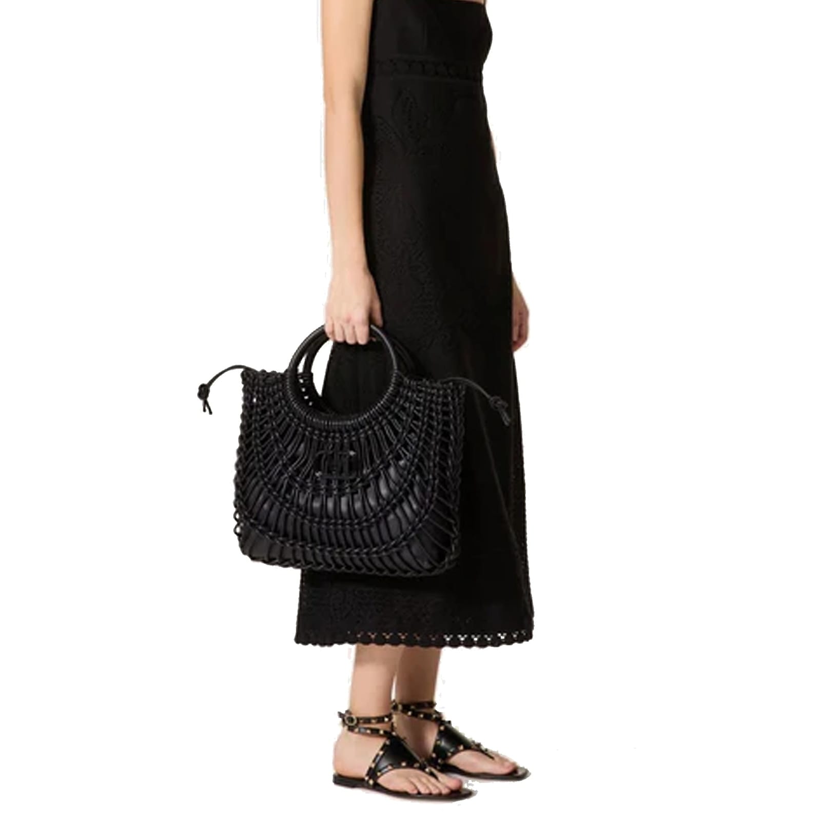 Shop Valentino Garavani Allknots Logo Plaque Tote Bag In Black