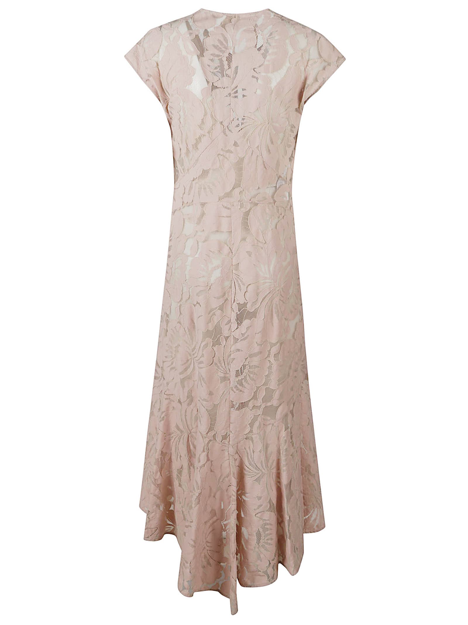Shop N°21 Lace Floral Sleeveless Dress In Cipria