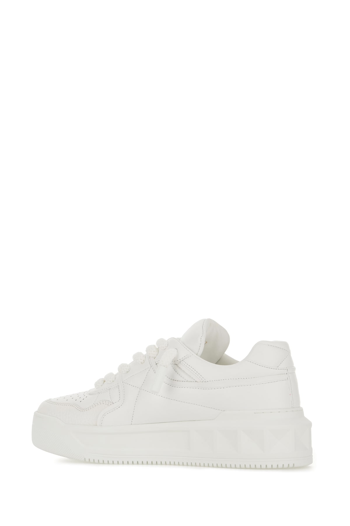 Shop Valentino White Leather Sneakers In Bianco