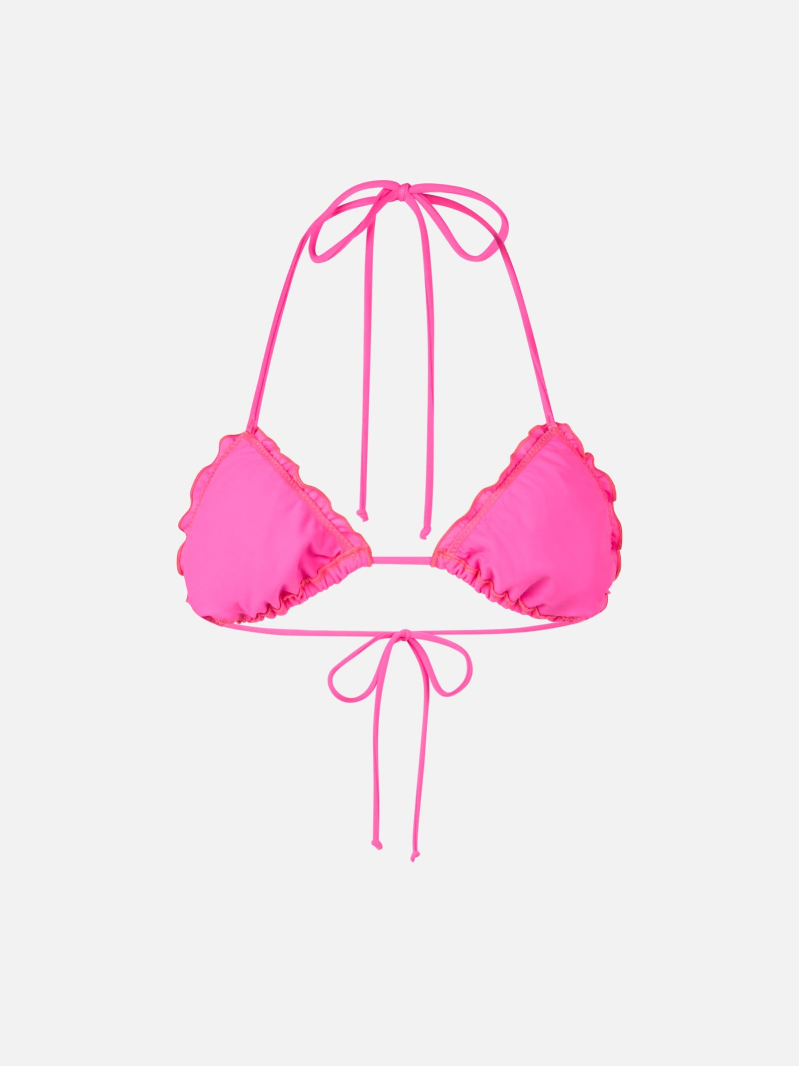 Mc2 Saint Barth Woman Fluo Pink Triangle Beach Top Sagittarius In Pink