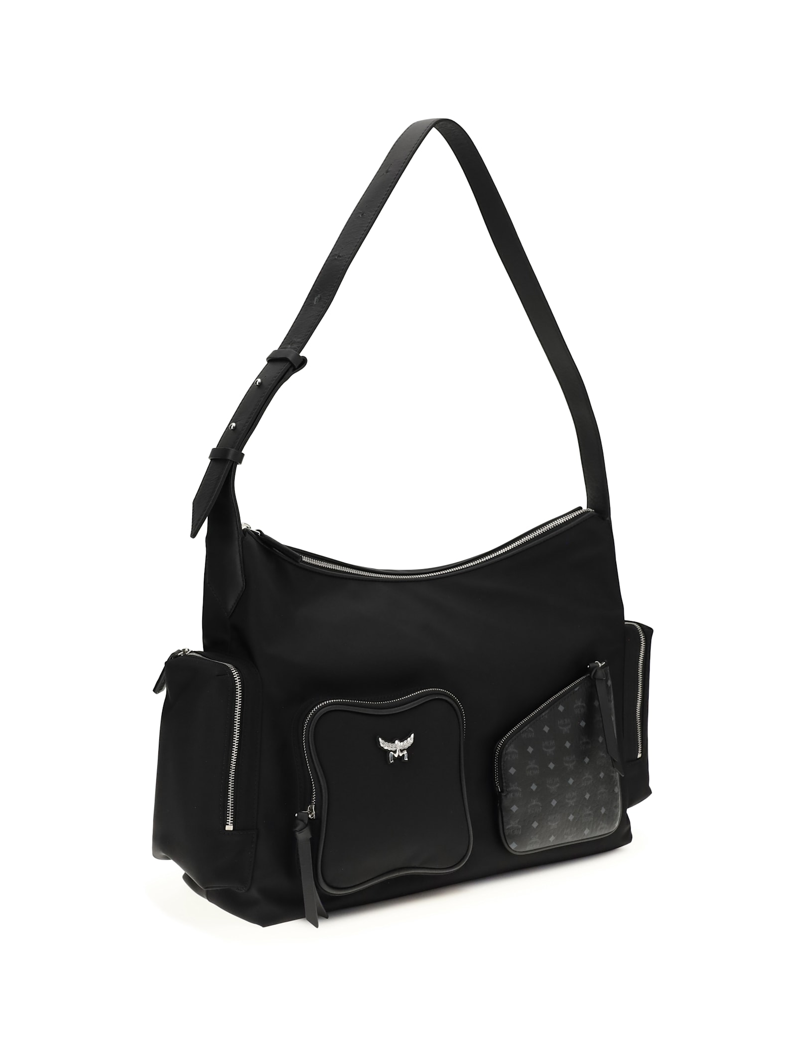 Mcm Aren Medium Shoulder Bag In Black