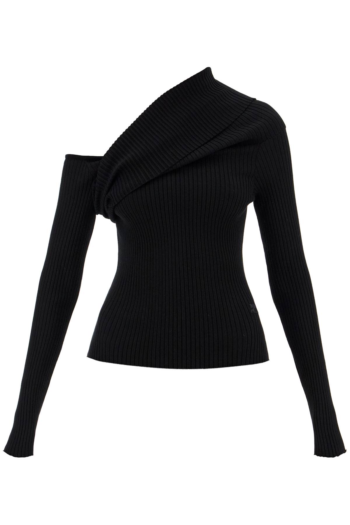 Shop Courrèges One-shoulder Ribbed In Black (black)