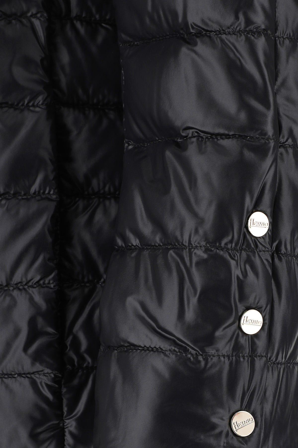 Shop Herno Black Nylon Down Jacket