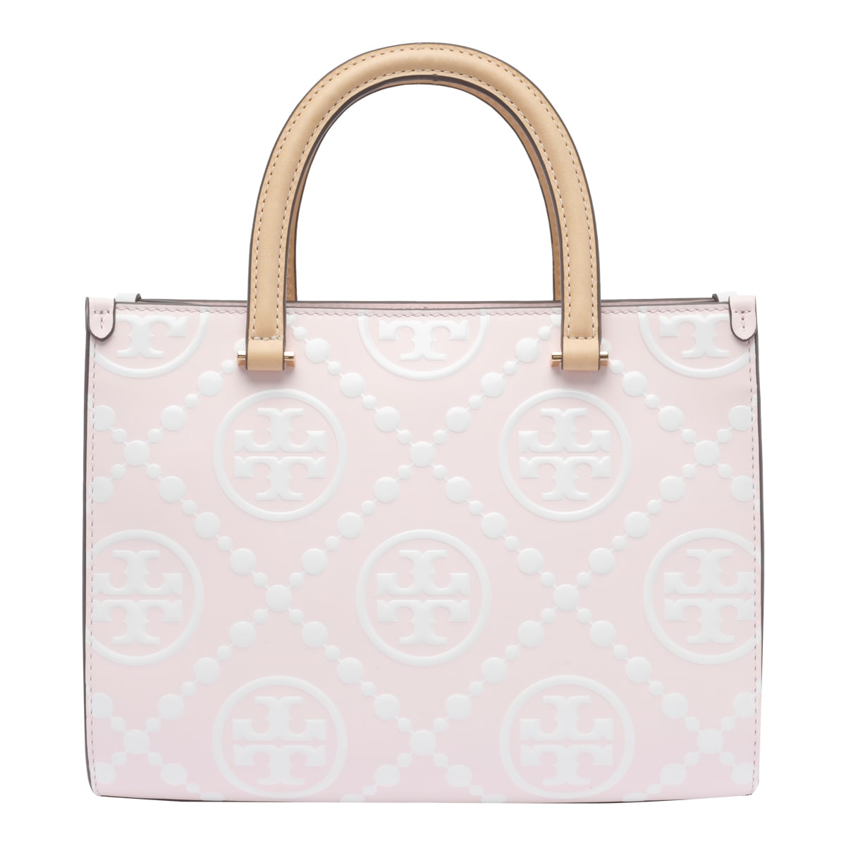 T Monogram Contrast Tote Bag