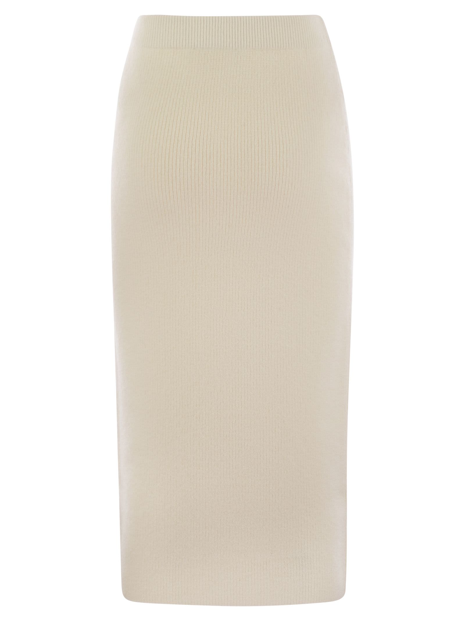 Shop Fabiana Filippi Ribbed Pencil Skirt In White