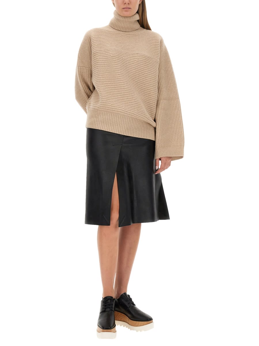 Shop Stella Mccartney Turtleneck Shirt In Beige