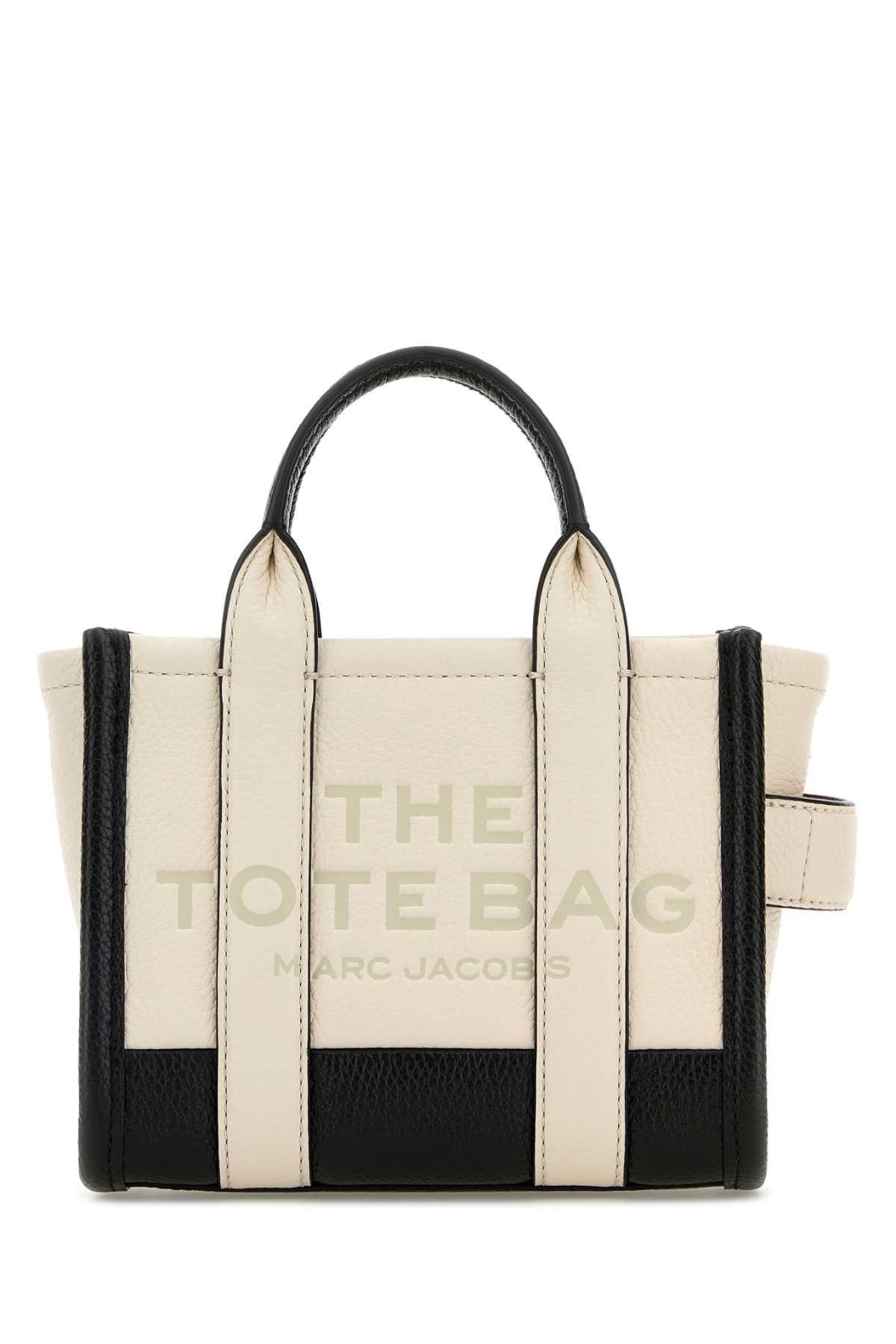 Shop Marc Jacobs Chalk Leather The Colorblock Handbag In Ivorymulti