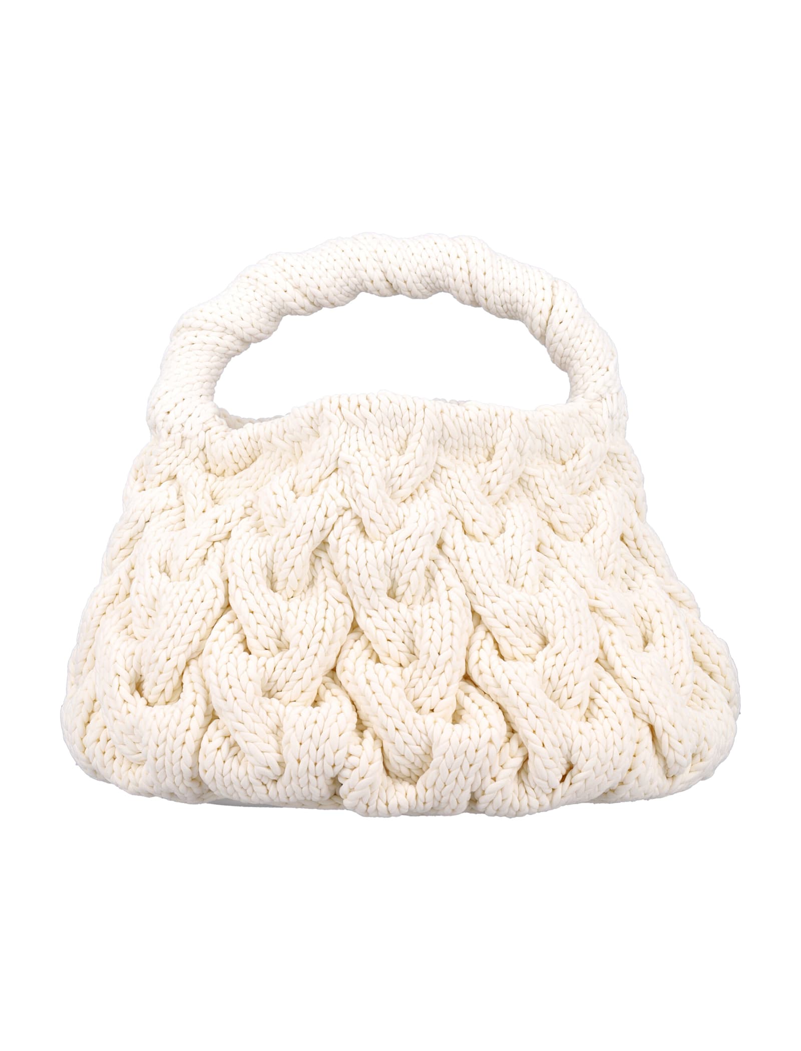 Shop Jw Anderson Cable Knit Bag In Off White