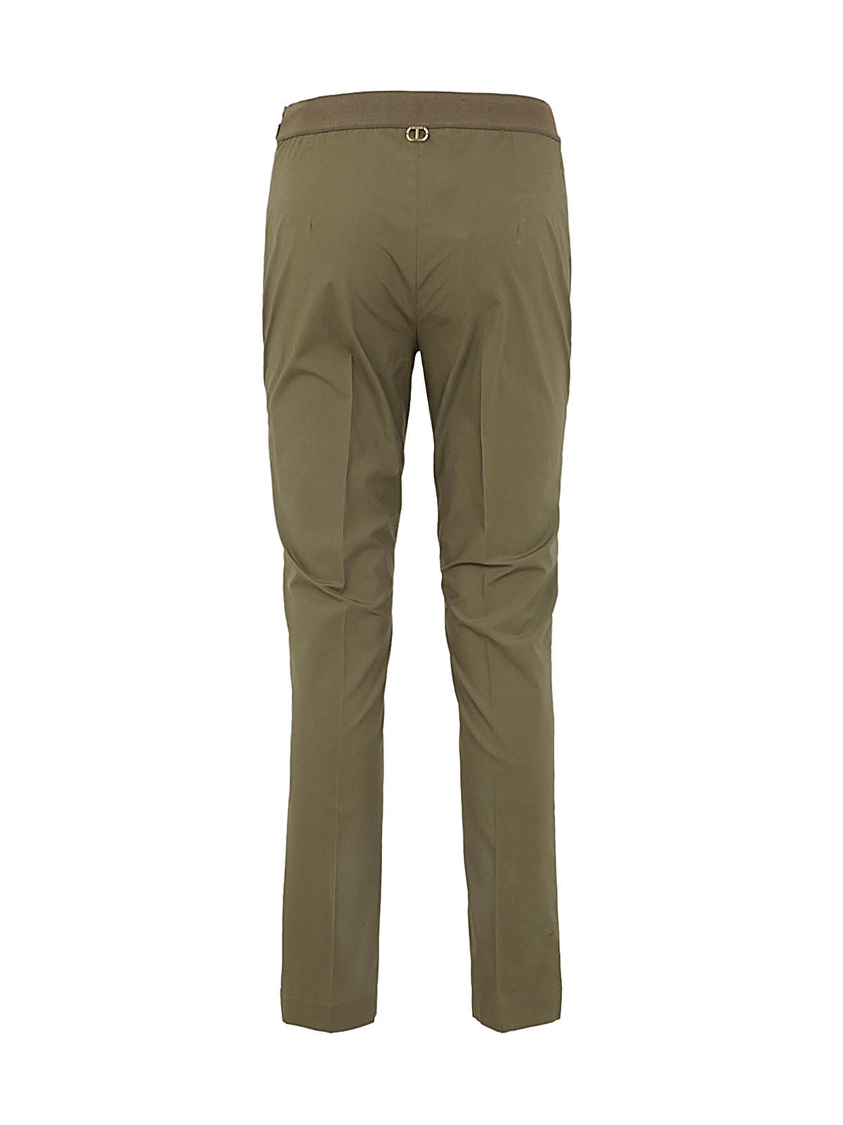 Shop Twinset Elastic Trousers In Burnt Olive