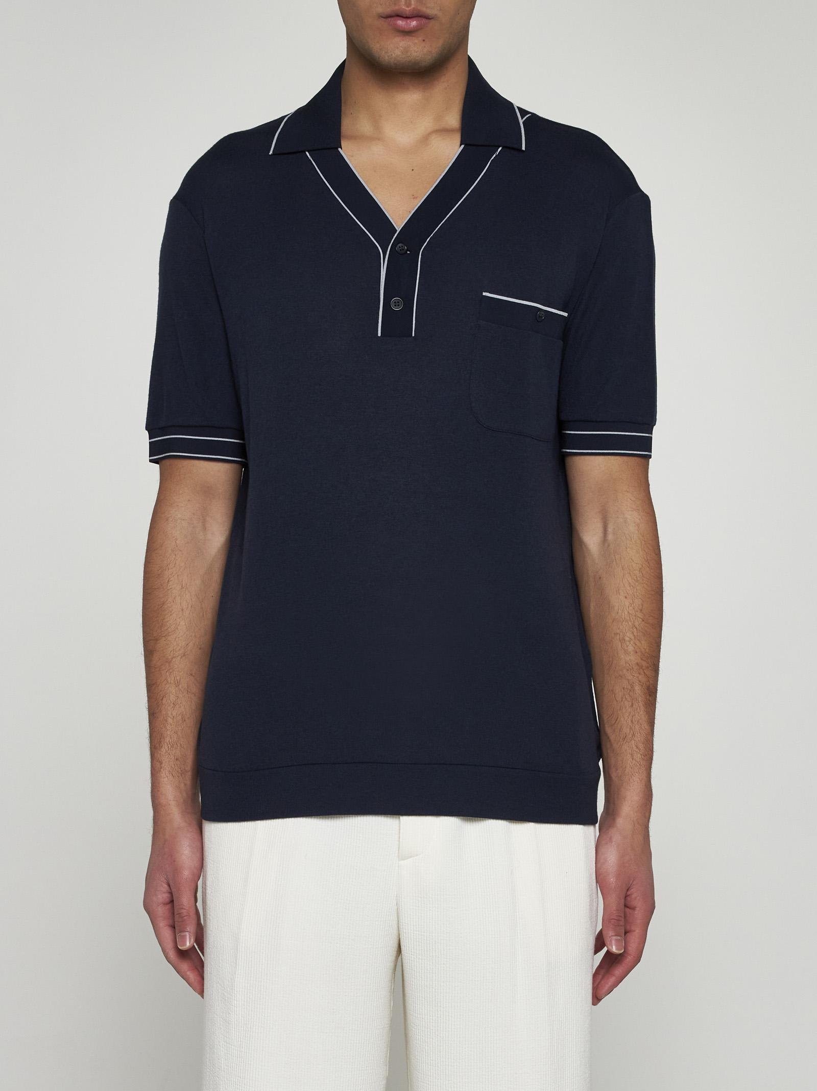 Shop Giorgio Armani Viscose And Wool Polo Shirt
