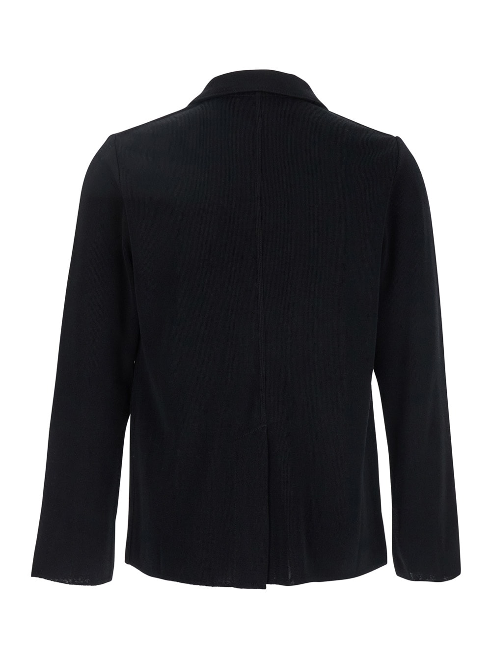 Lardini Black Jacket With Classic Lapels And Logo Pin Detail In Black