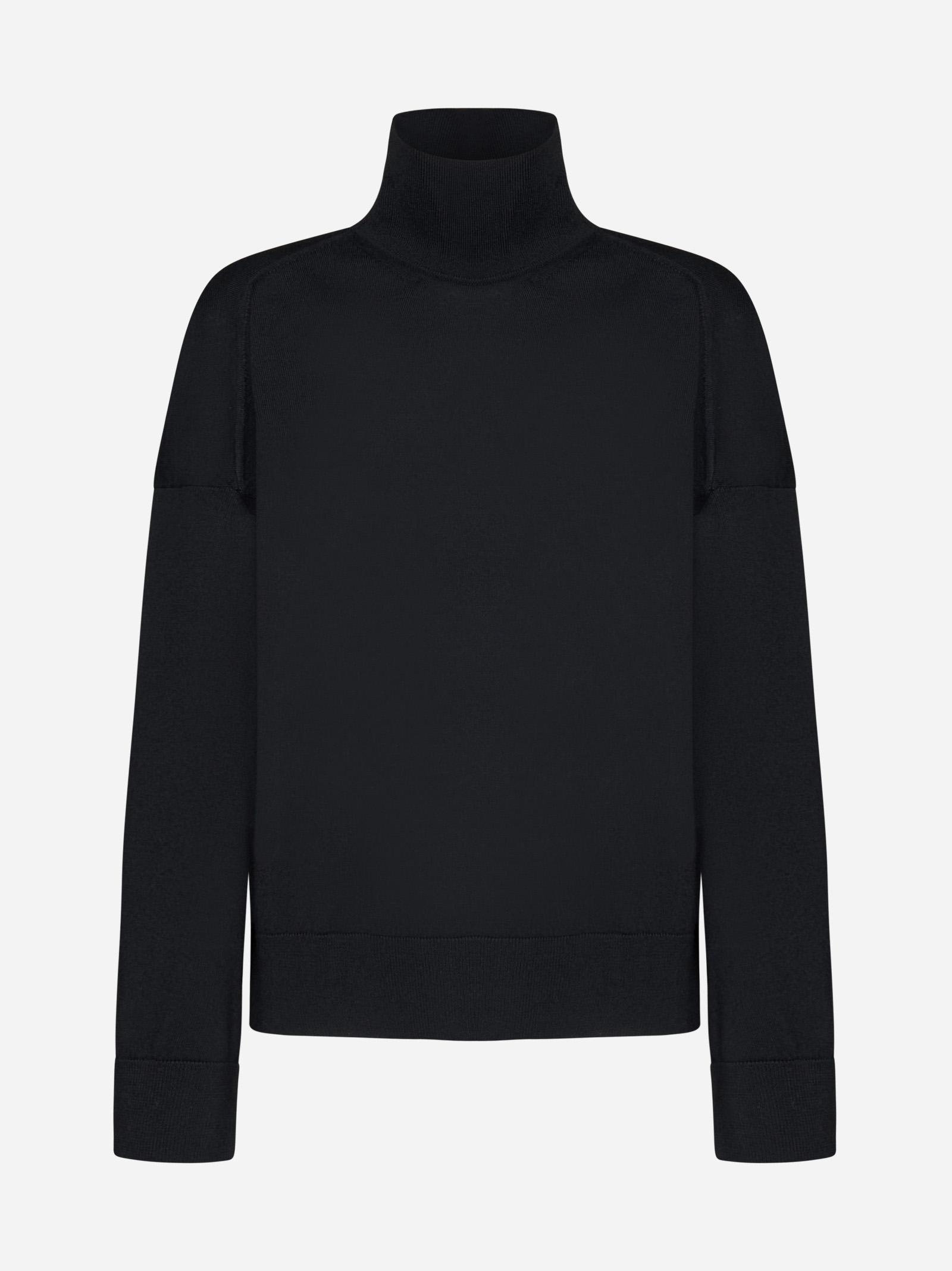 Bottega Veneta High Neck Knitted Jumper In Black