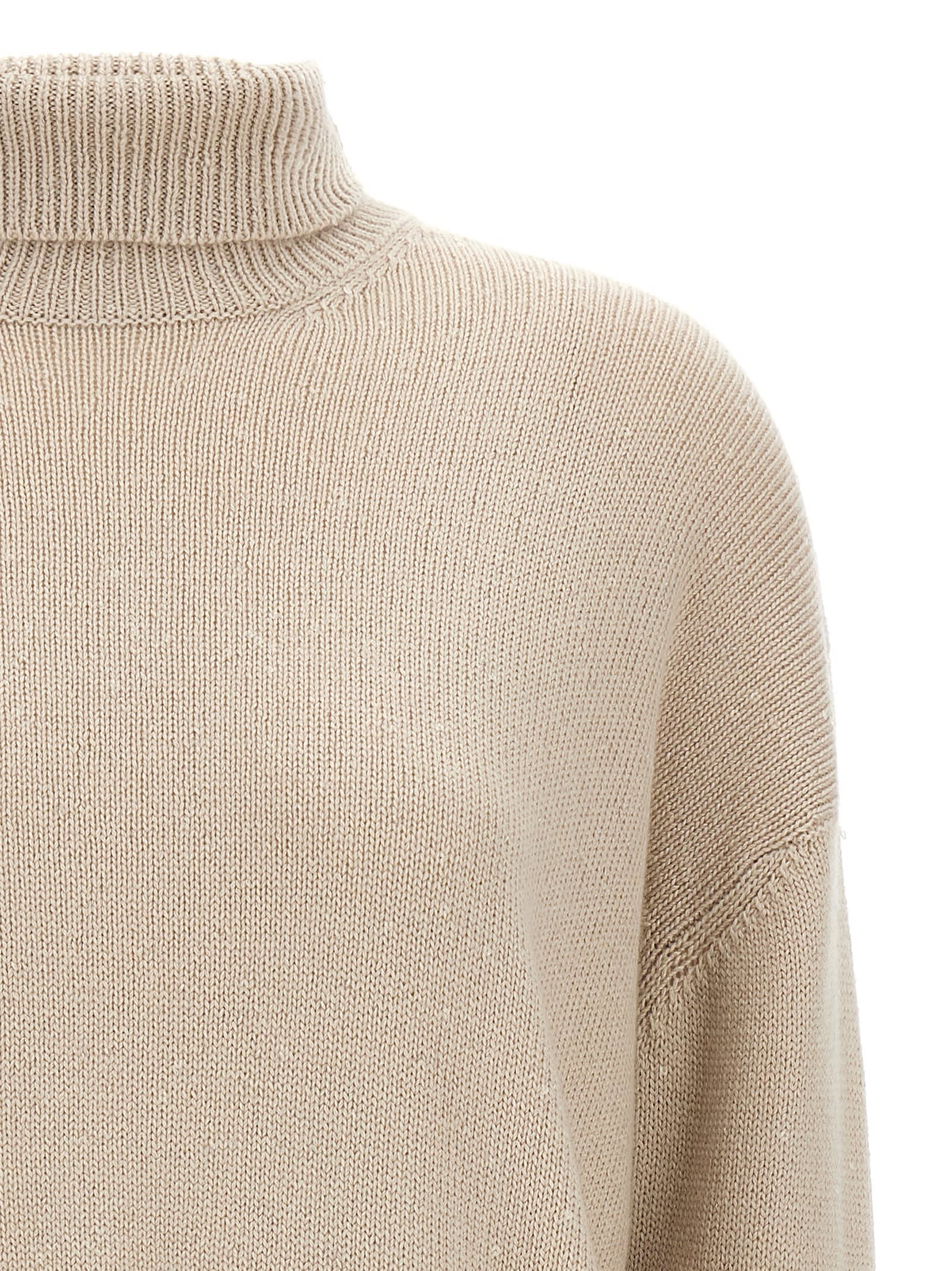 Shop Brunello Cucinelli Sequin Sweater In Beige