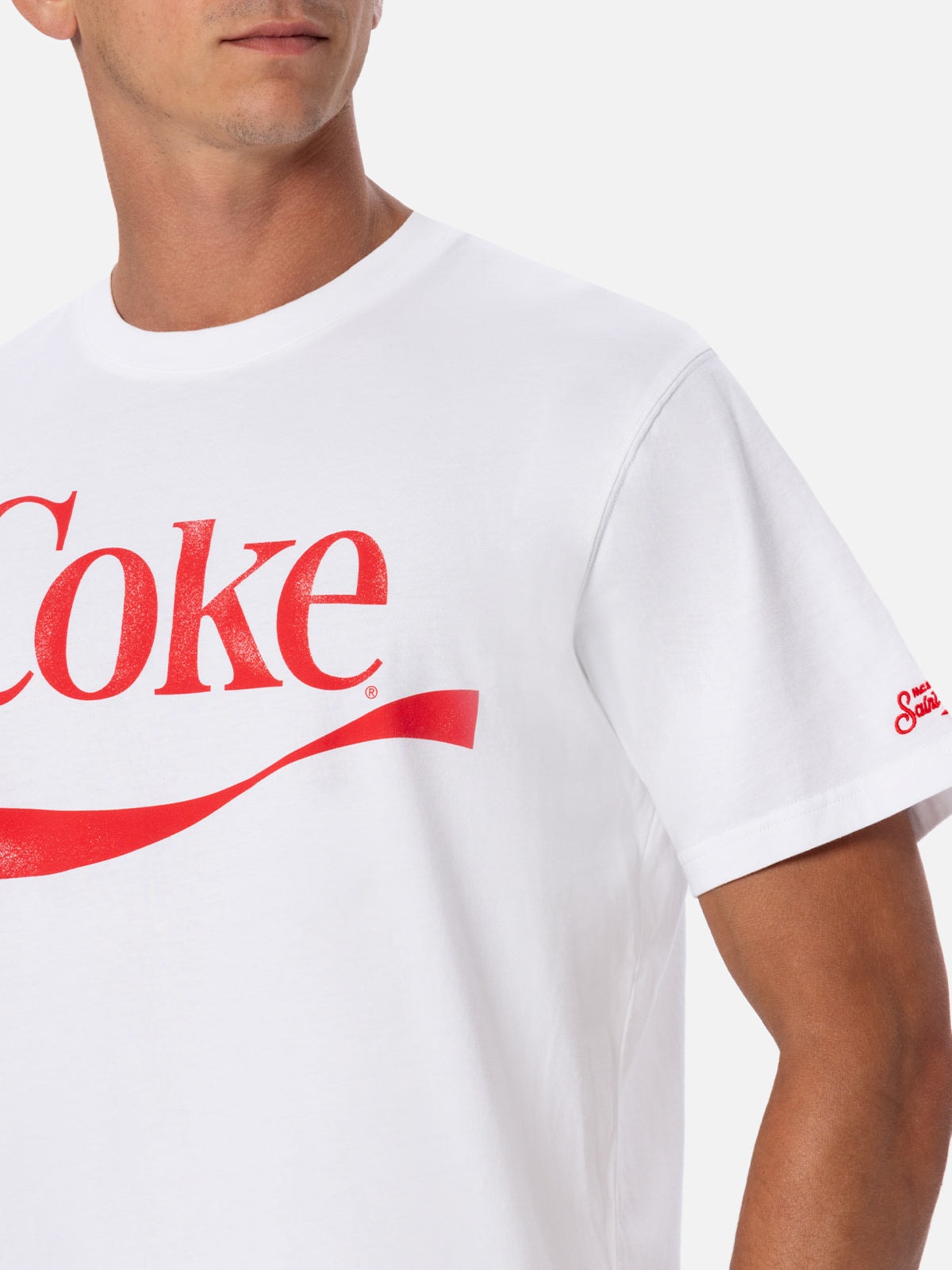 MC2 SAINT BARTH MAN COTTON T-SHIRT WITH COKE LOGO PLACED PRINT THE COCA COLA COMPANY SPECIAL EDITION