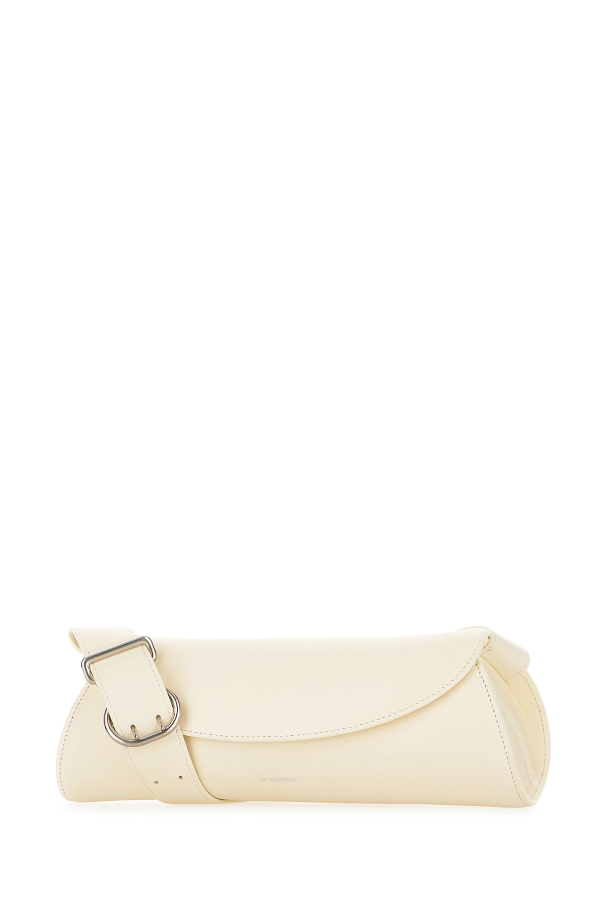 Shop Jil Sander Ivory Nappa Leather Small Cannolo Shoulder Bag In Eggshell