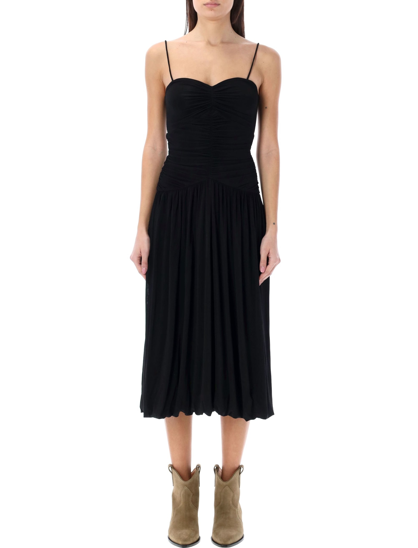 Shop Isabel Marant Elisabeth Midi Dress In Bk Black