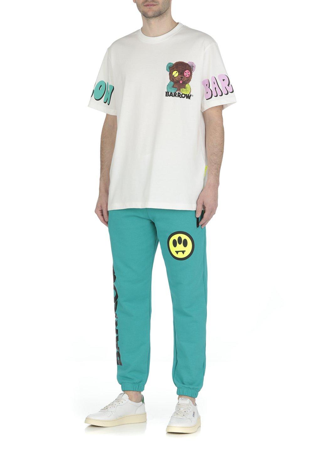Barrow Logo Printed Drawstring Sweatpants In Green