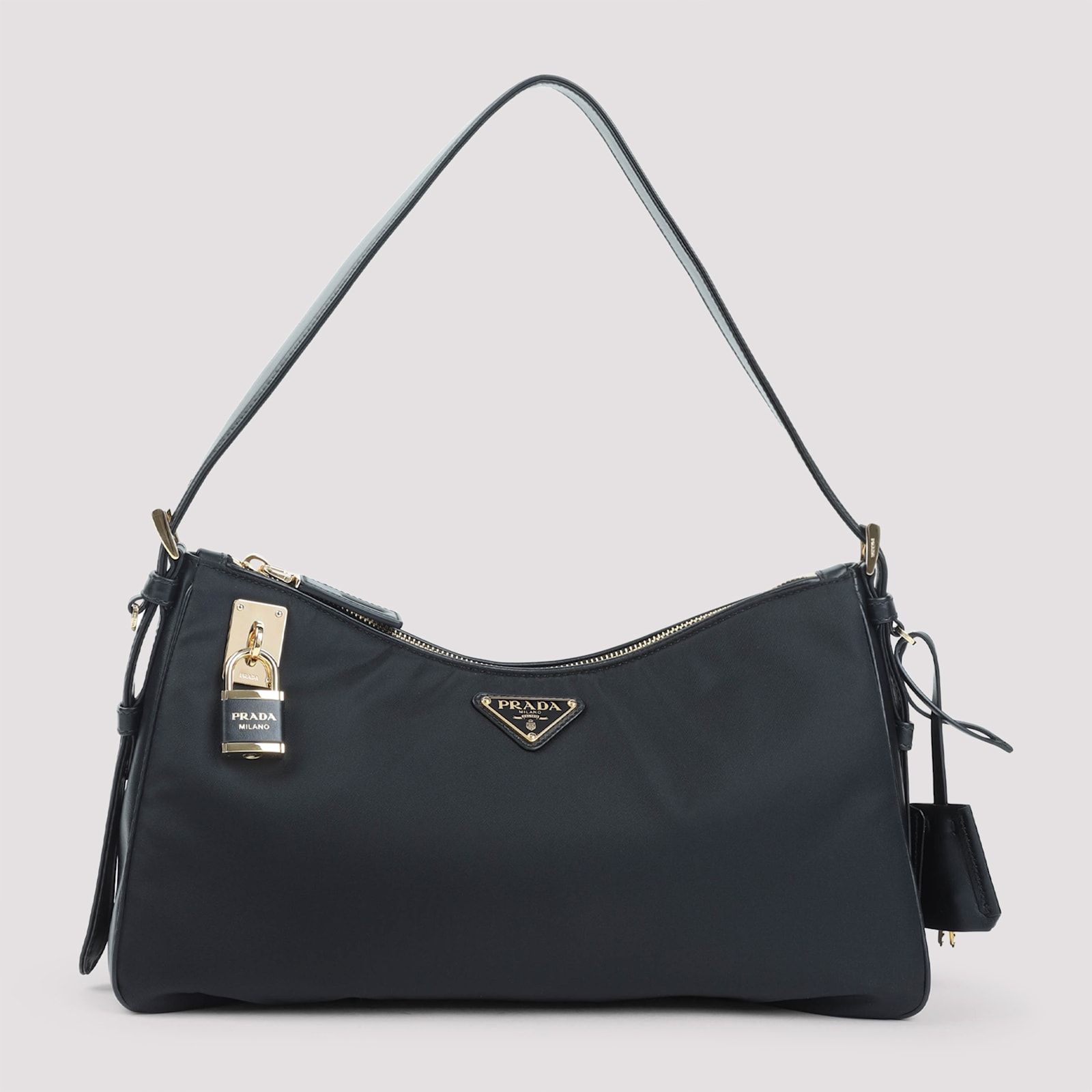 Prada Handbag Sacca With Adjustable Shoulder Strap In Black