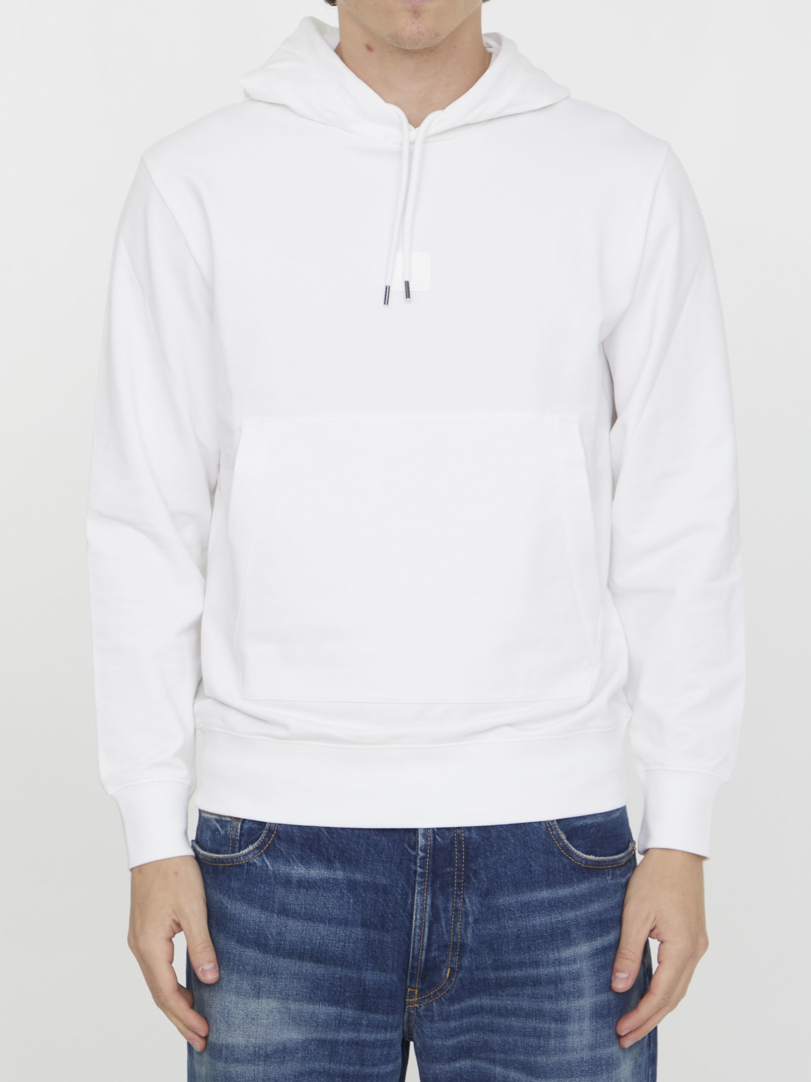 C.p. Company C.p.company Logo Cotton Hoodie In White