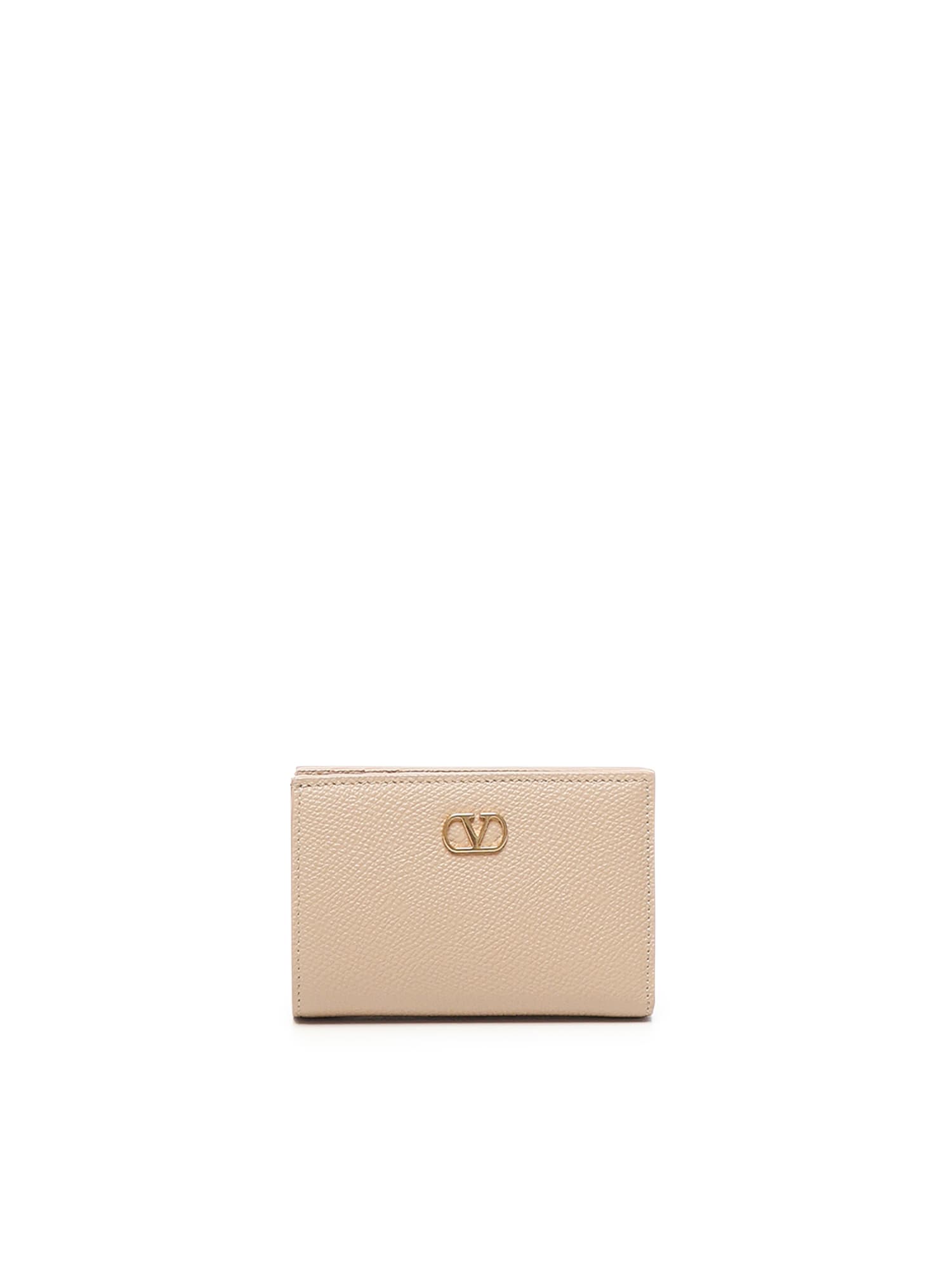 Valentino Wallet With Logo In Burgundy
