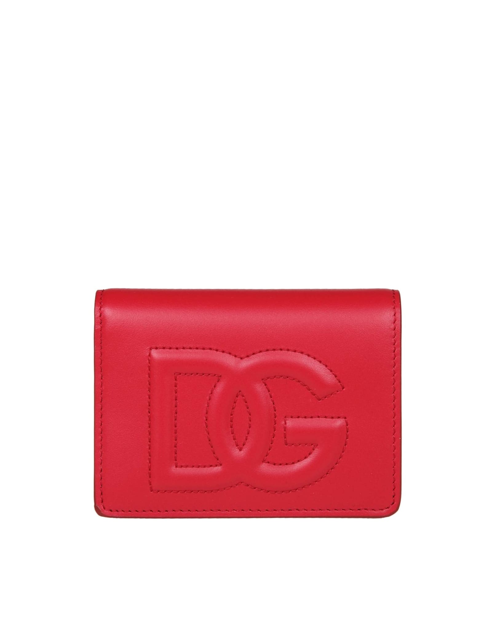 DOLCE & GABBANA RED LEATHER WALLET