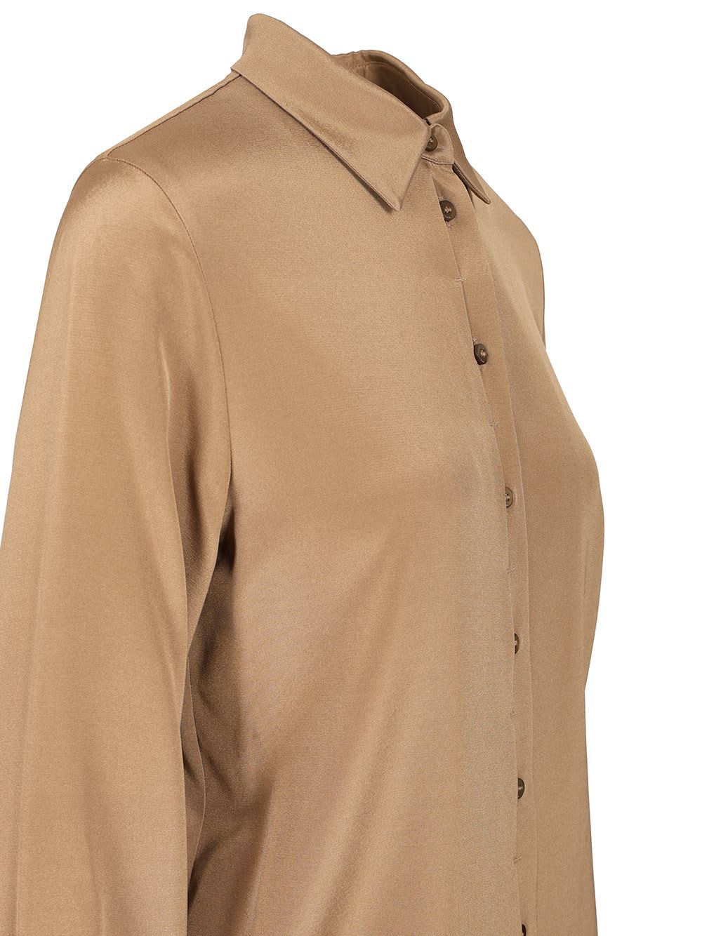 Max Mara Stretch Silk Cady Shirt Shirts Brown In Neutral
