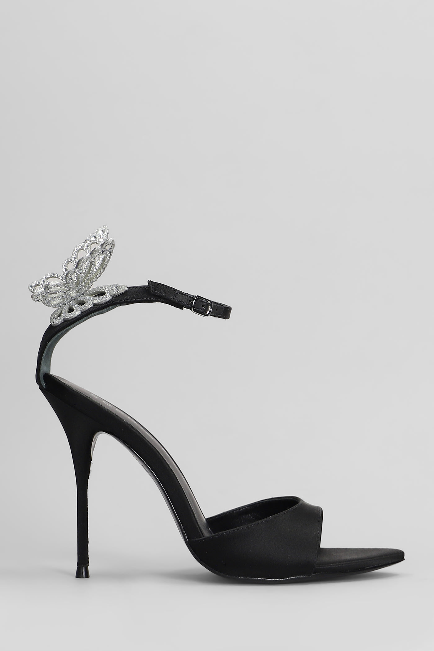 Sophia Webster Aura Sandals In Black Satin