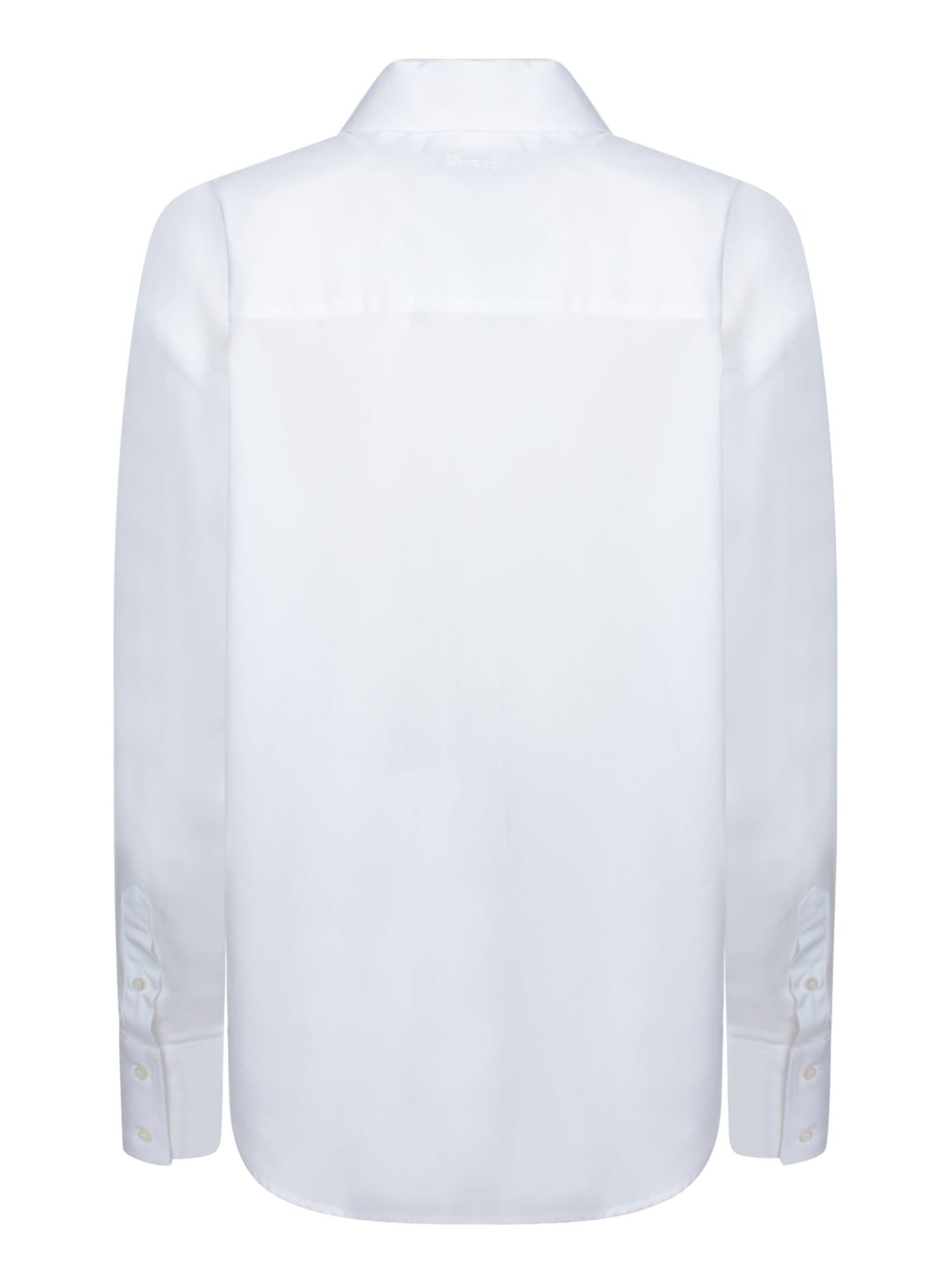 Msgm White Shirt With Black Floral Appliquã©s In White