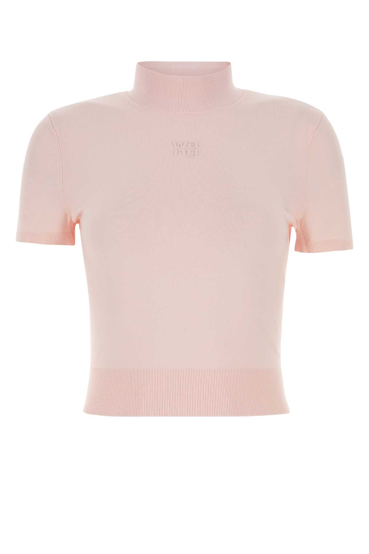 Shop Alexander Wang T Pastel Pink Stretch Viscose Blend T-shirt In Ballerinapink