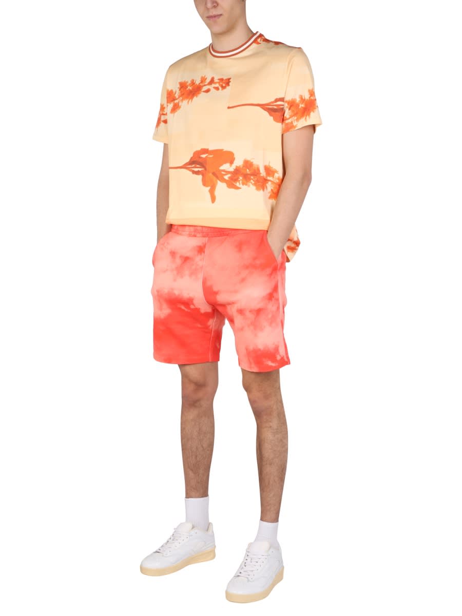 Paul Smith Stem Floral T-shirt In Orange