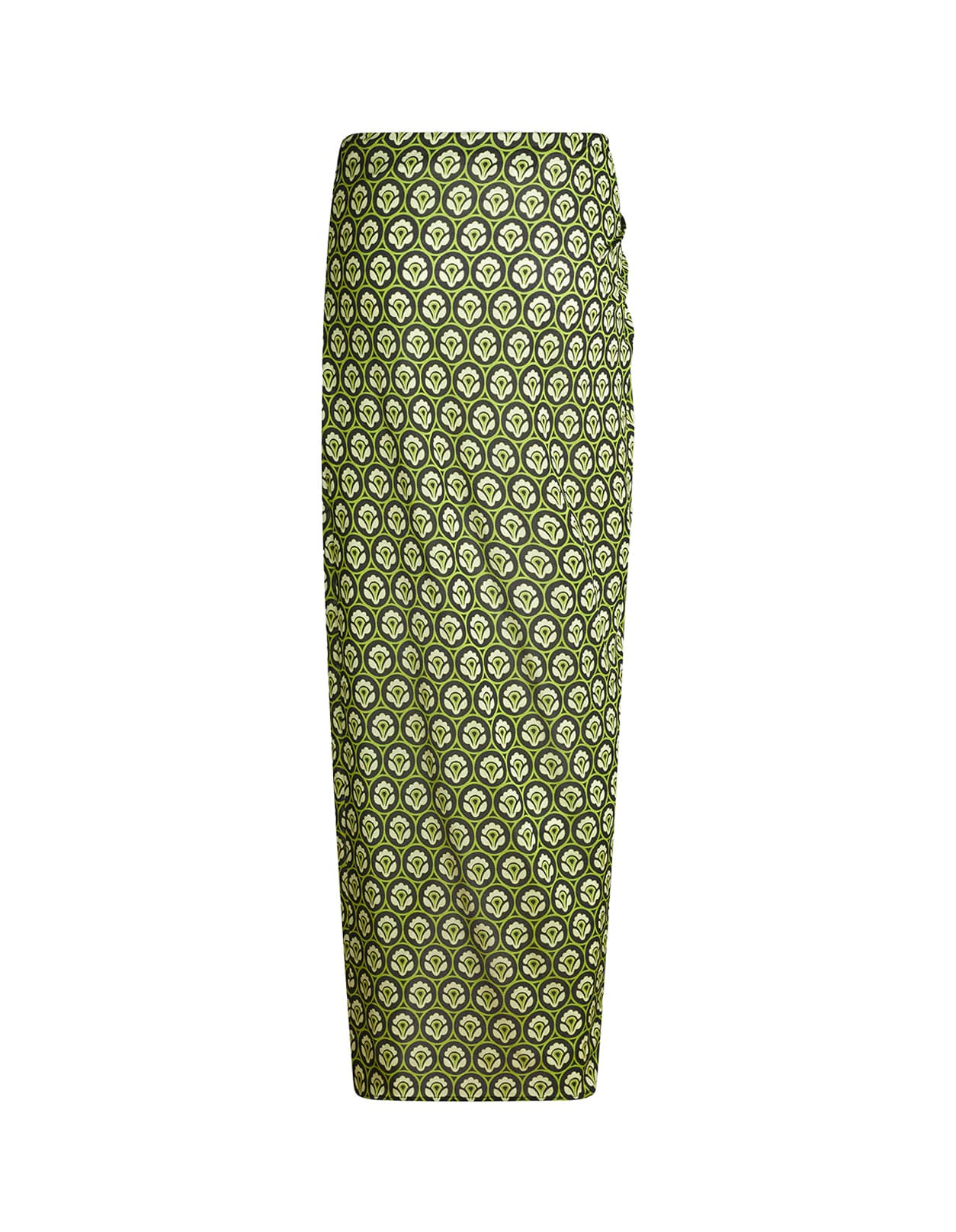 Shop Etro Green Printed Jersey Sarong Skirt