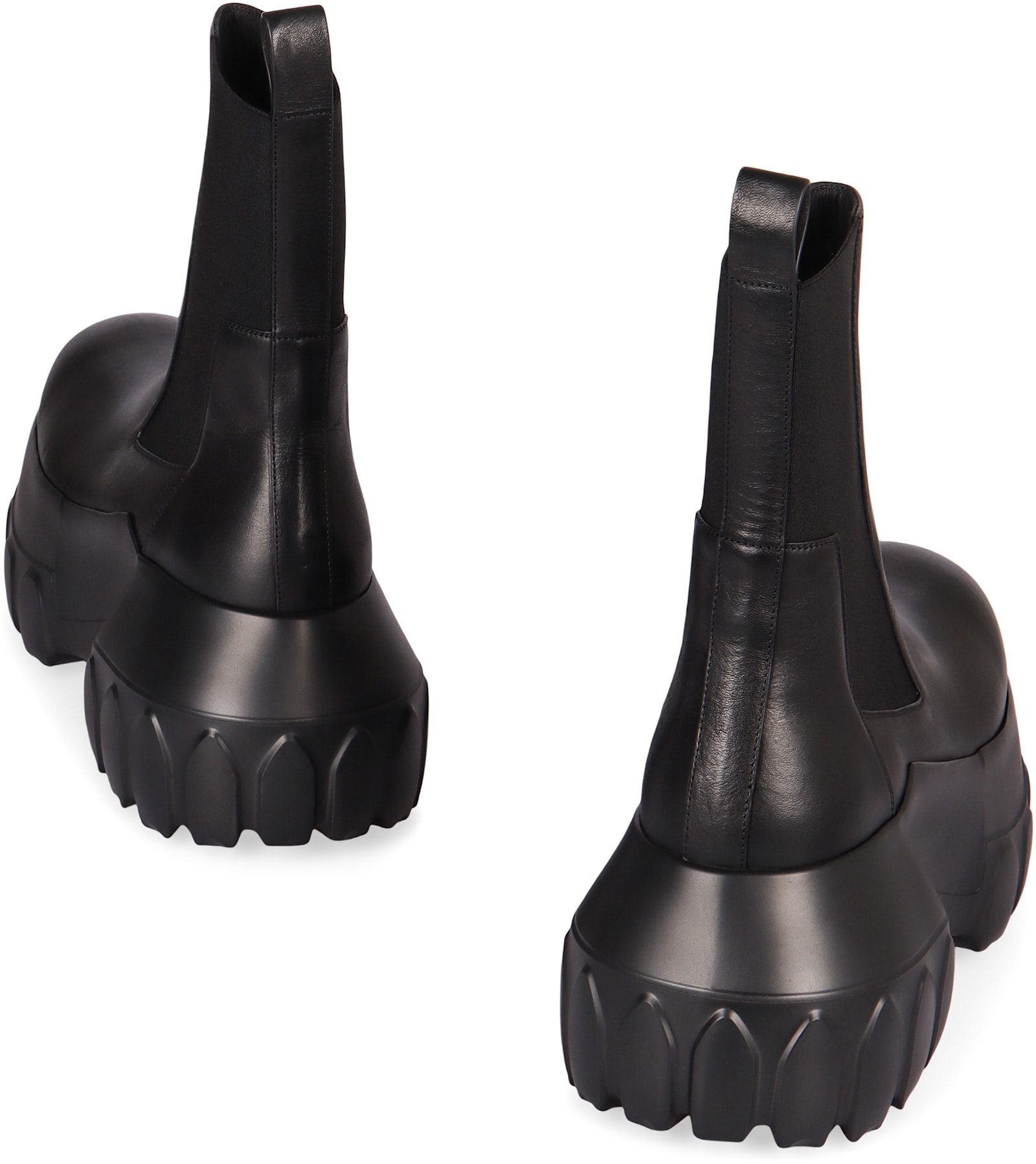 Rick Owens Black Hollywood Beatle Mega Tractor Chelsea Boots In Black