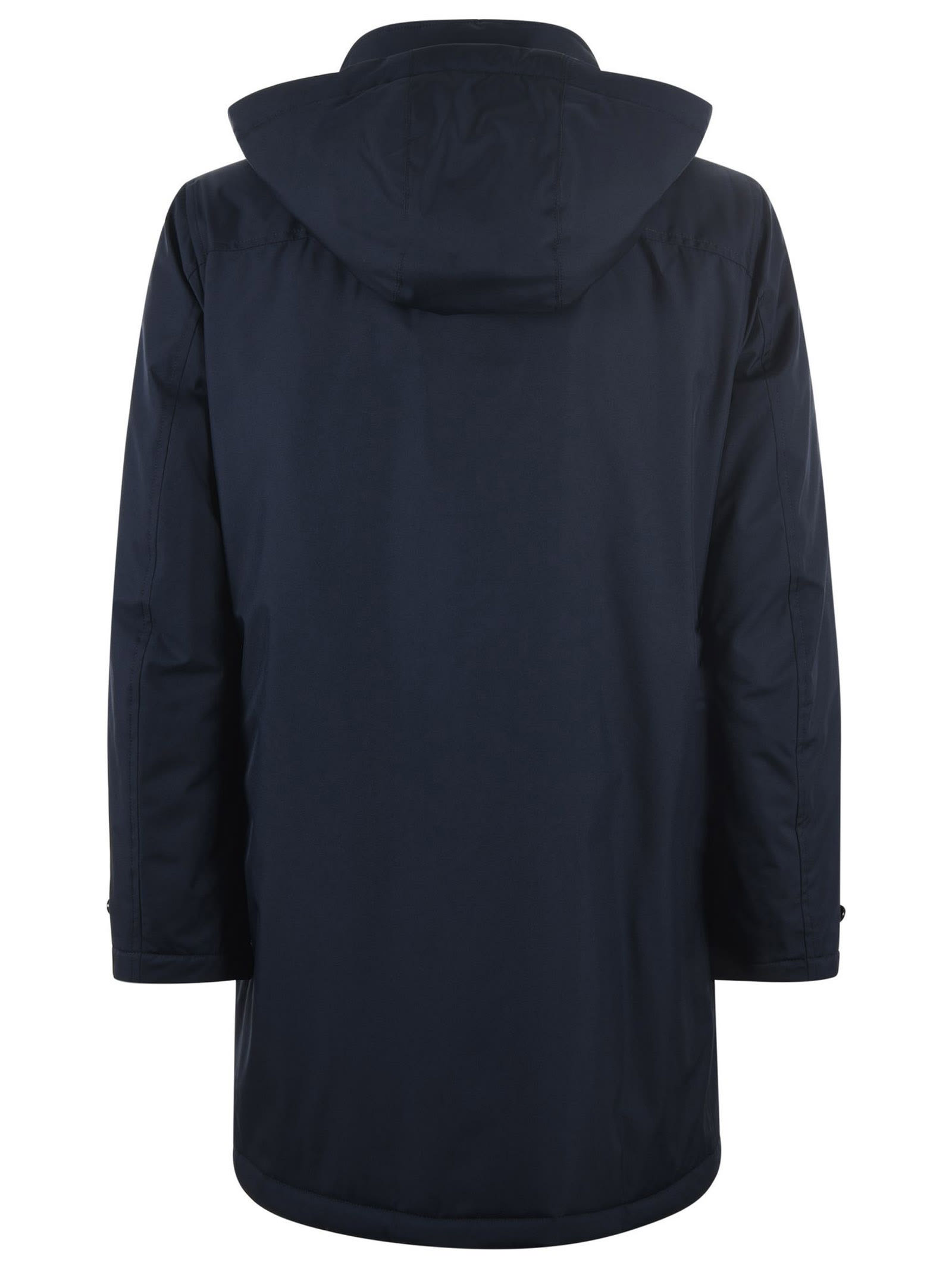 Shop Fay Blue Technical Gabardine Raincoat In Blu Denim